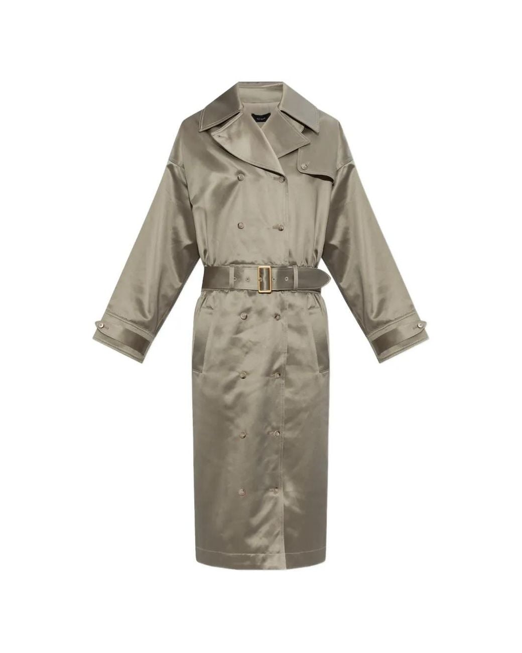 Willy Chavarria White Double-Breasted Belted Midi Dress