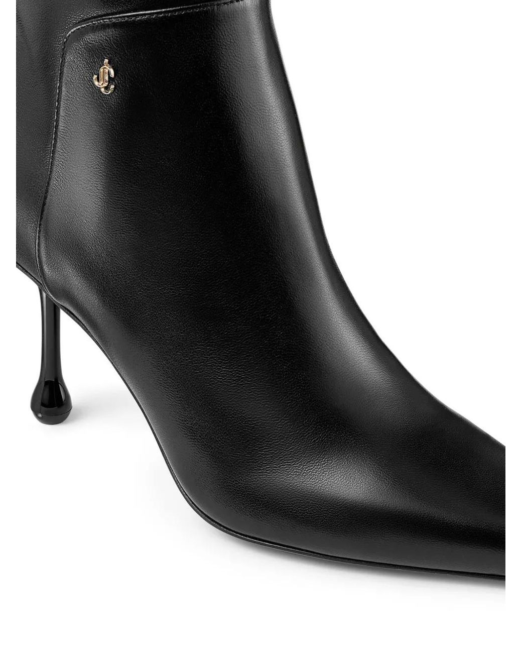 Jimmy Choo Black Cycas 80 Lambskin Ankle Boots
