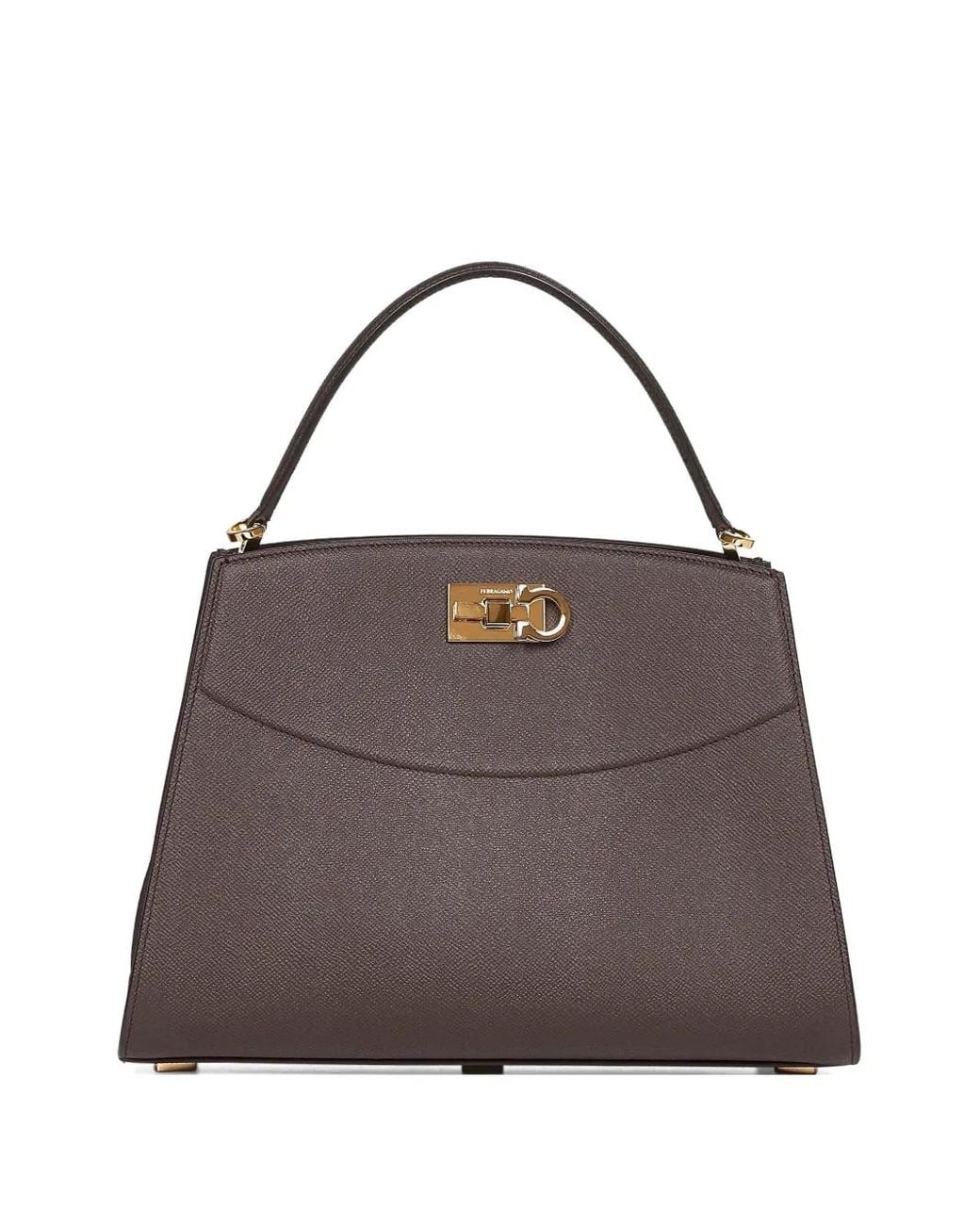 Ferragamo Purple Sac Cabas À Fini Martelé Gancio