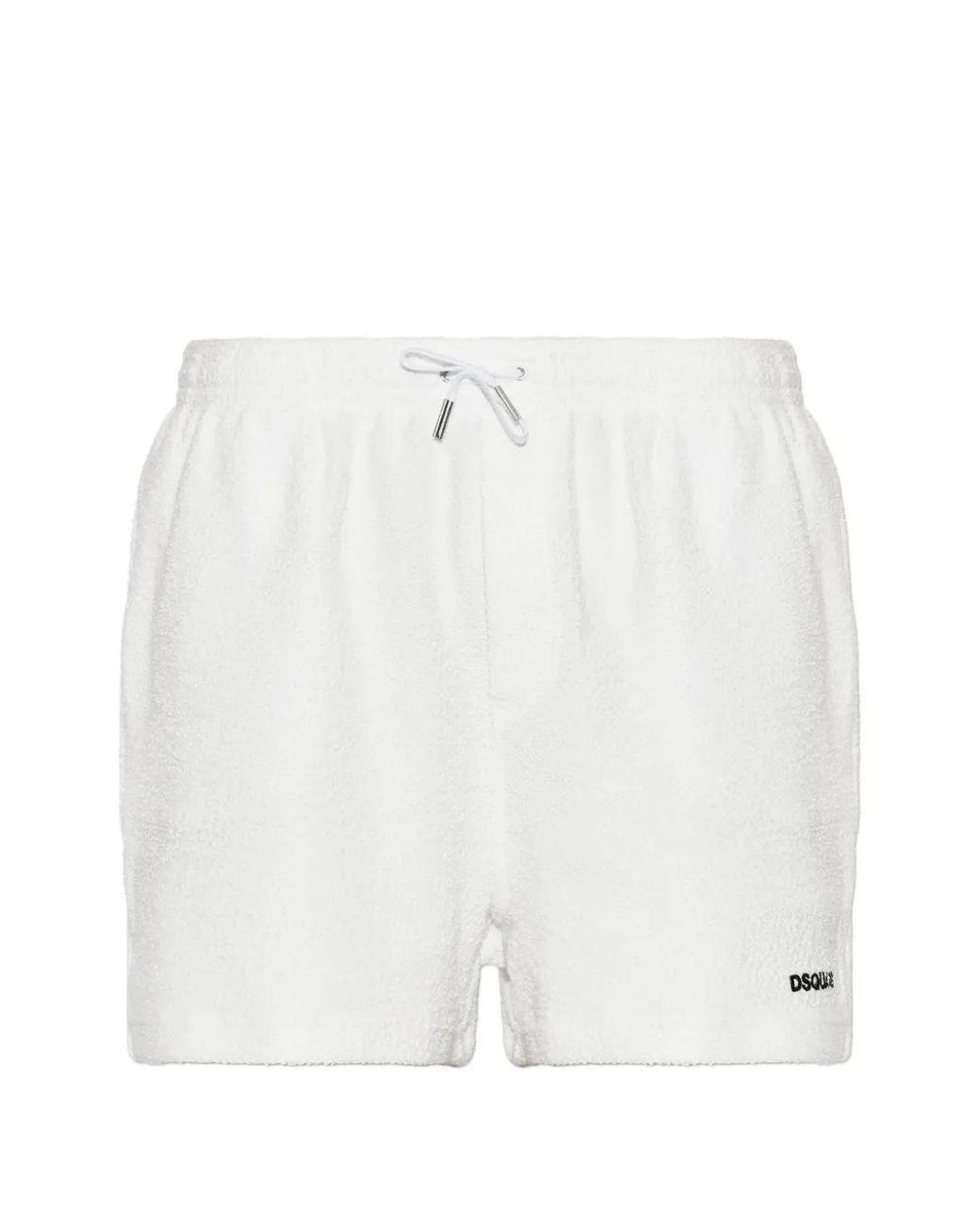 DSquared² White Logo Sponge Shorts for men