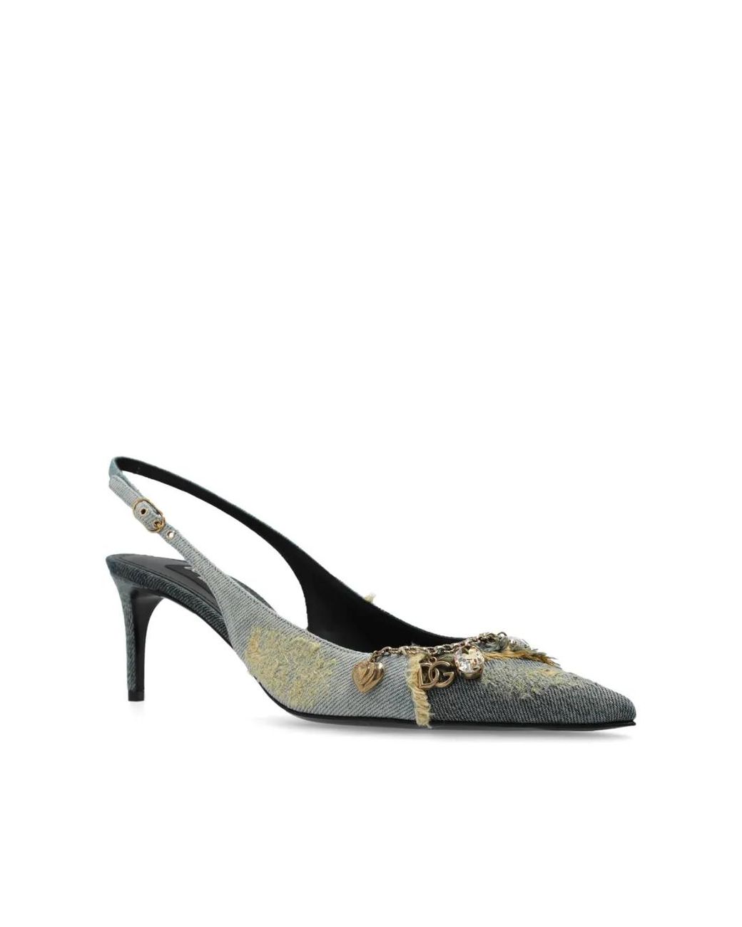 Dolce & Gabbana Metallic Patchwork Denim Pumps