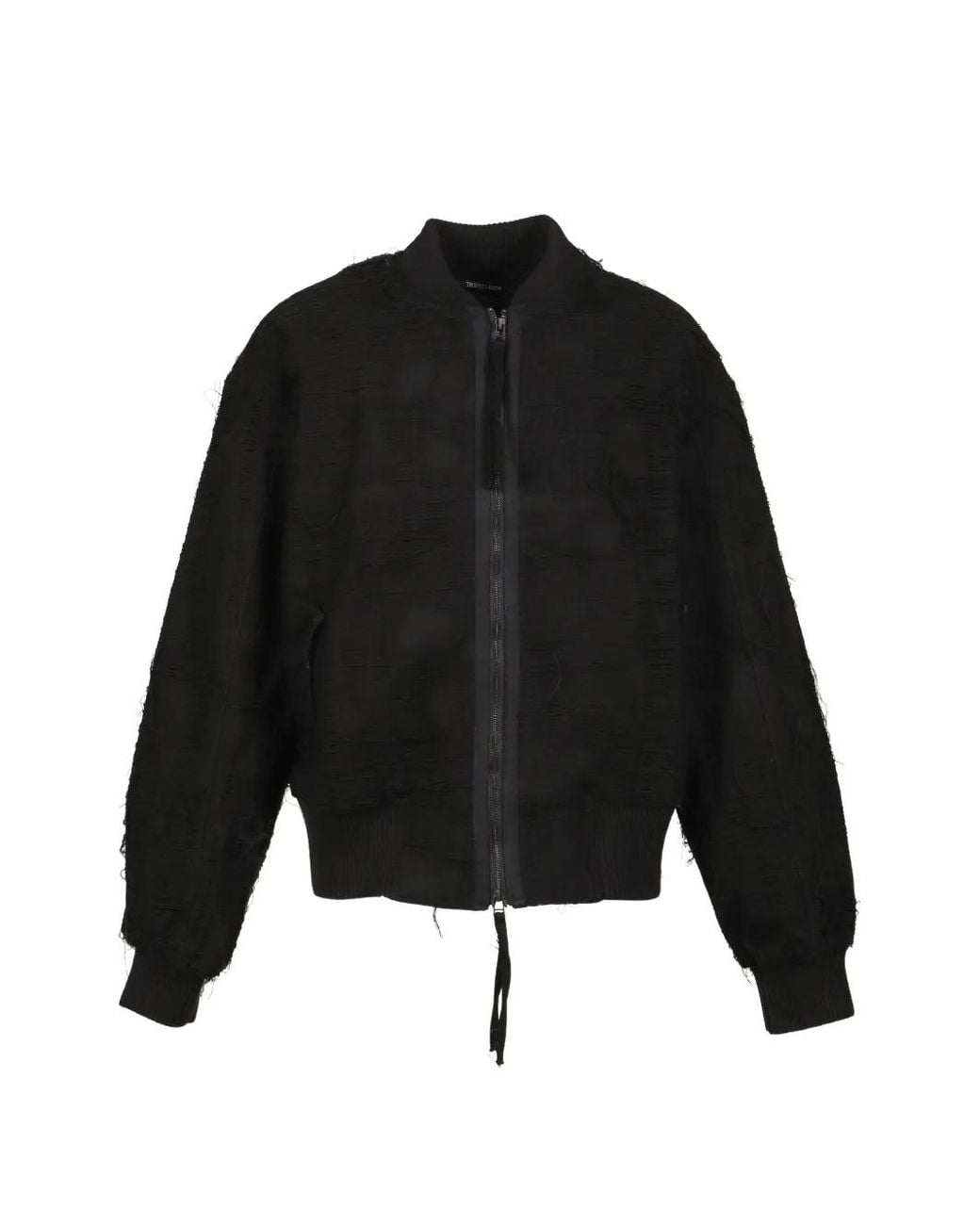 Troubled Waters Black Mummy Distressed Bomber Jacket for men