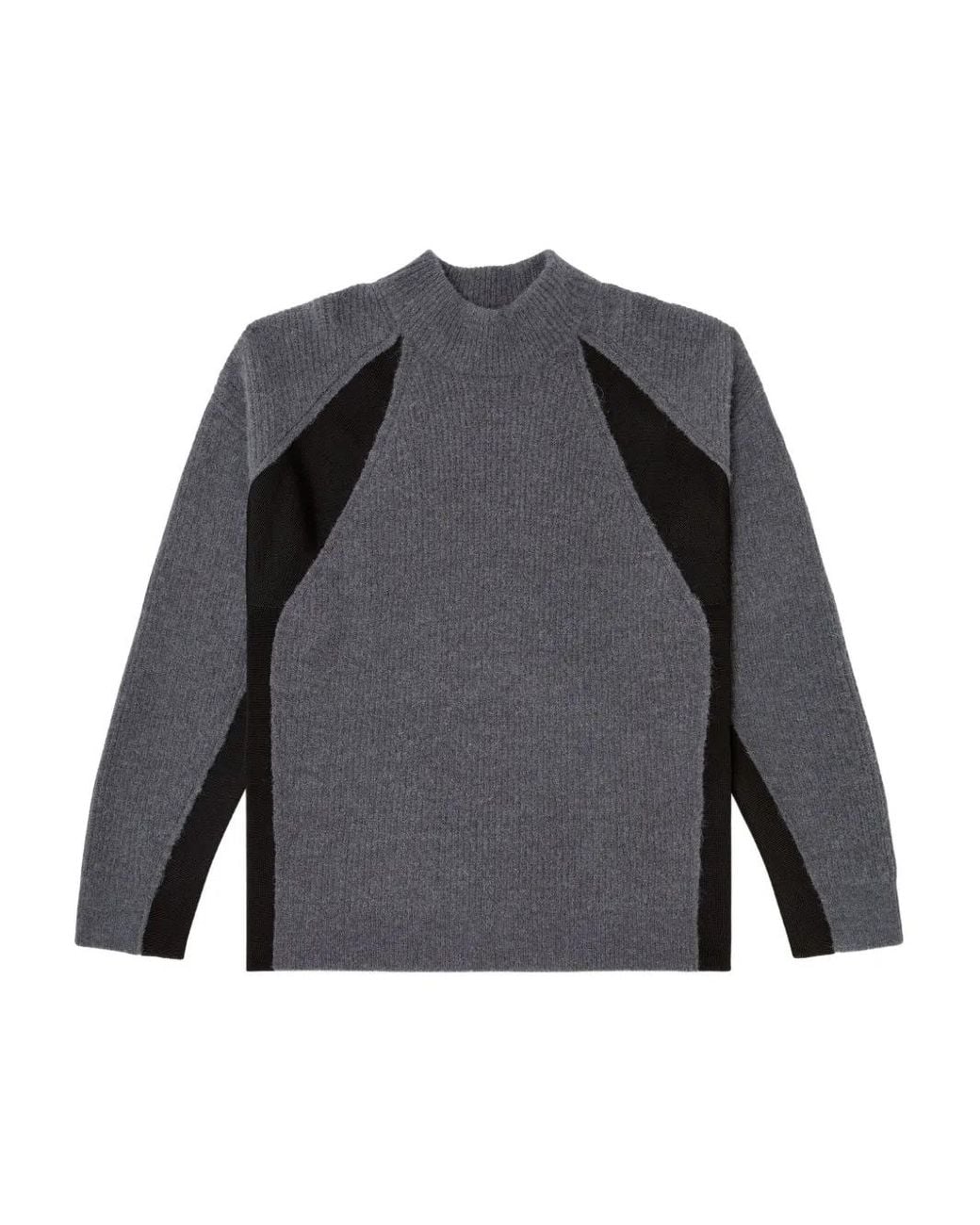 DIESEL Gray Alpaca-Blend Jumper With Contrast Inserts for men