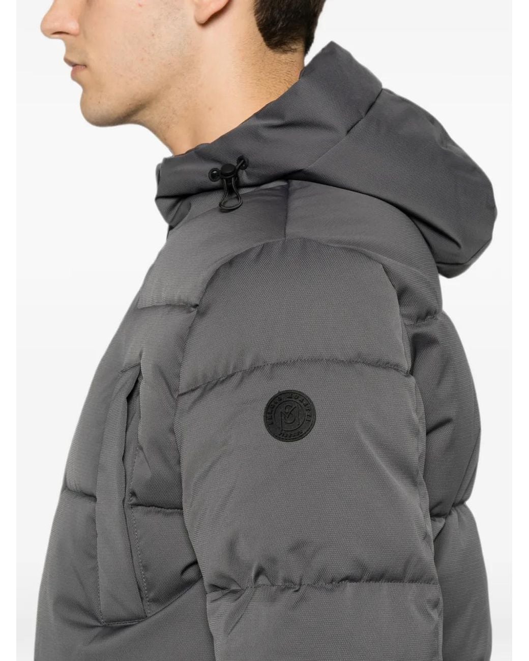 SERGIO MORETTI FIRENZE Gray Logo-Patch Padded Jacket for men