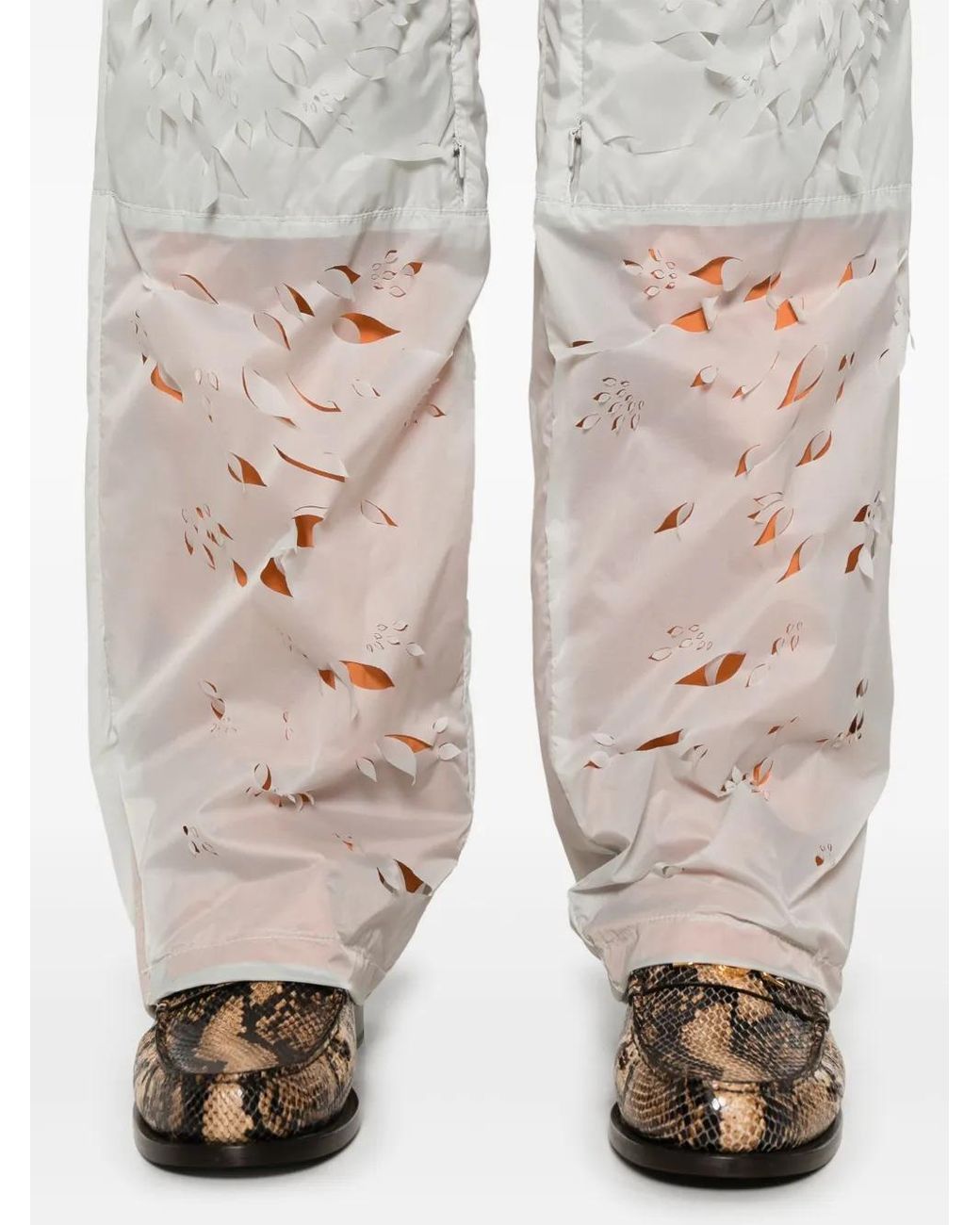 JUNTAE KIM Gray Lasered-Petals Trousers for men