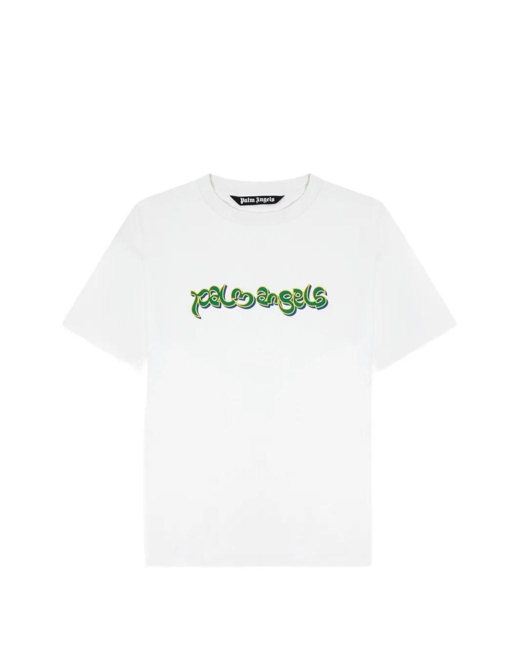 Palm Angels White Thai Logo-Print T-Shirt for men
