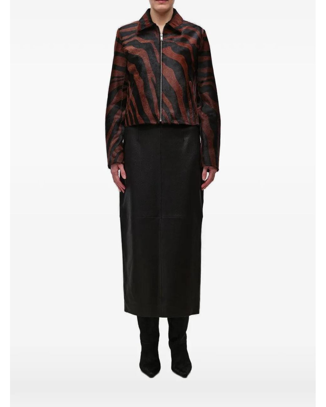 Jonathan Simkhai Black Daria Zebra-Print Jacket