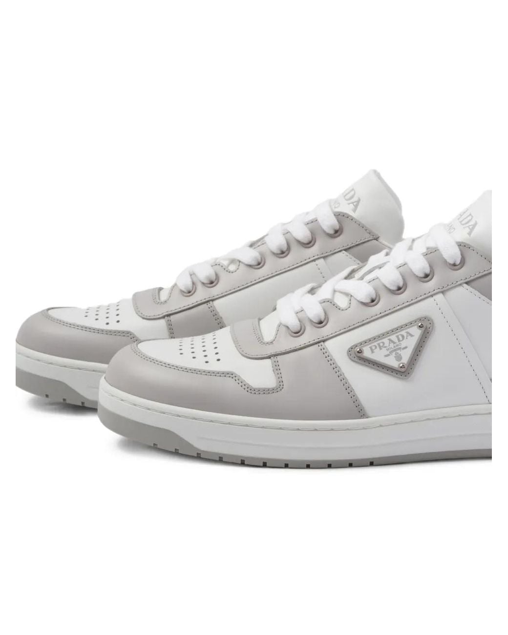 Prada White Luxurious High-Top Canvas Sneaker For for men