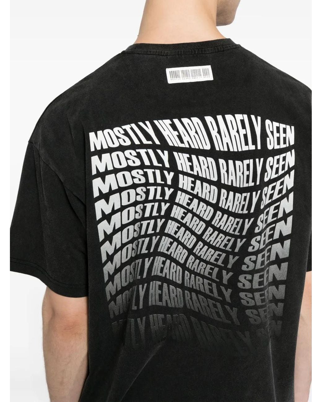 Mostly Heard Rarely Seen Black Logo-Print Cotton T-Shirt for men