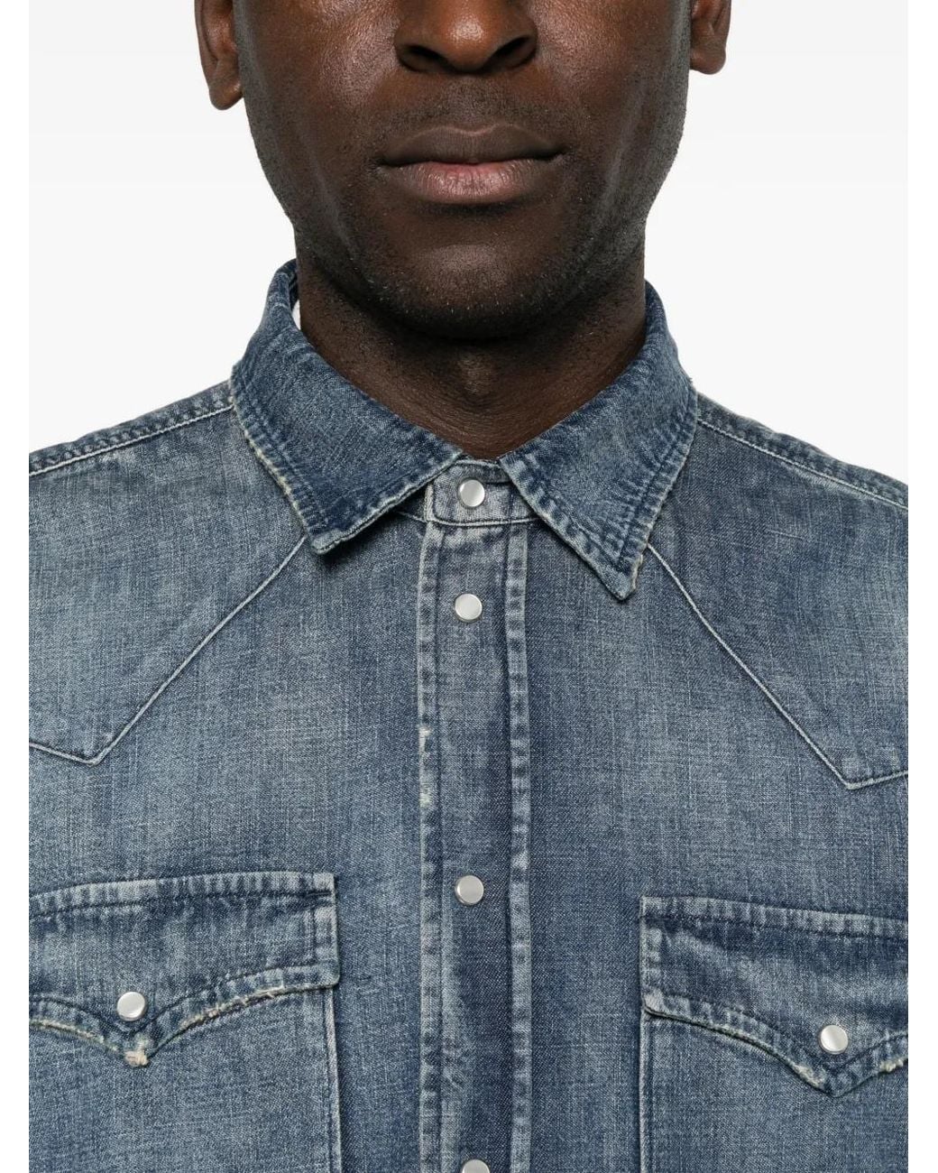 Dondup Blue Western Denim Shirt for men
