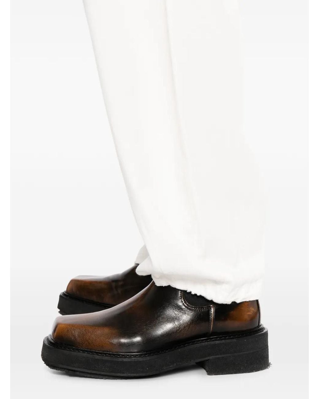 CROQUIS White Elasticated Waistband Tapered Trousers for men