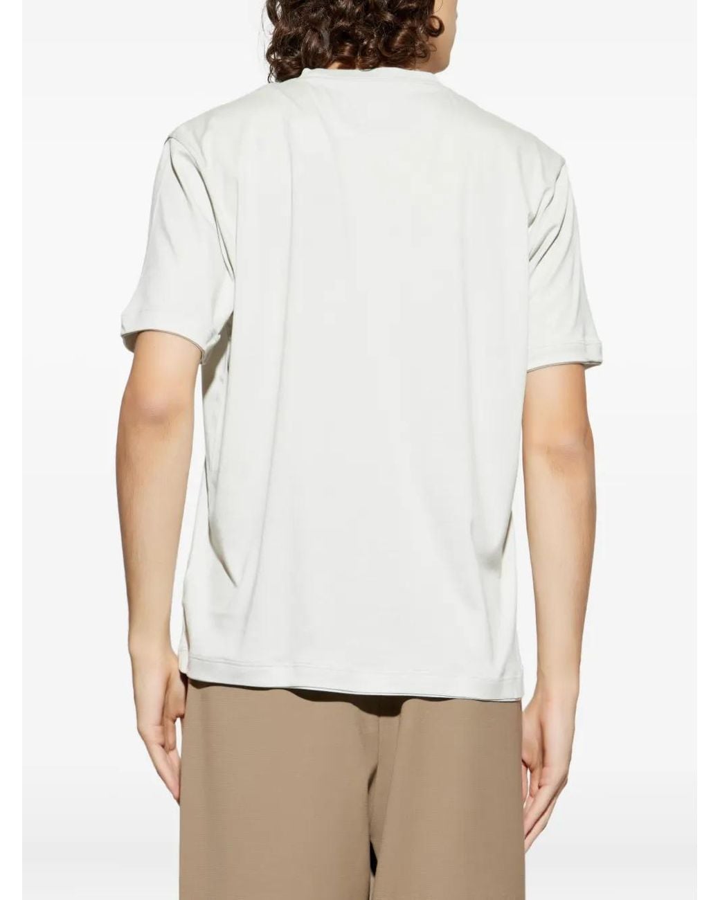 Eleventy White Mm-Logo Crew-Neck T-Shirt for men