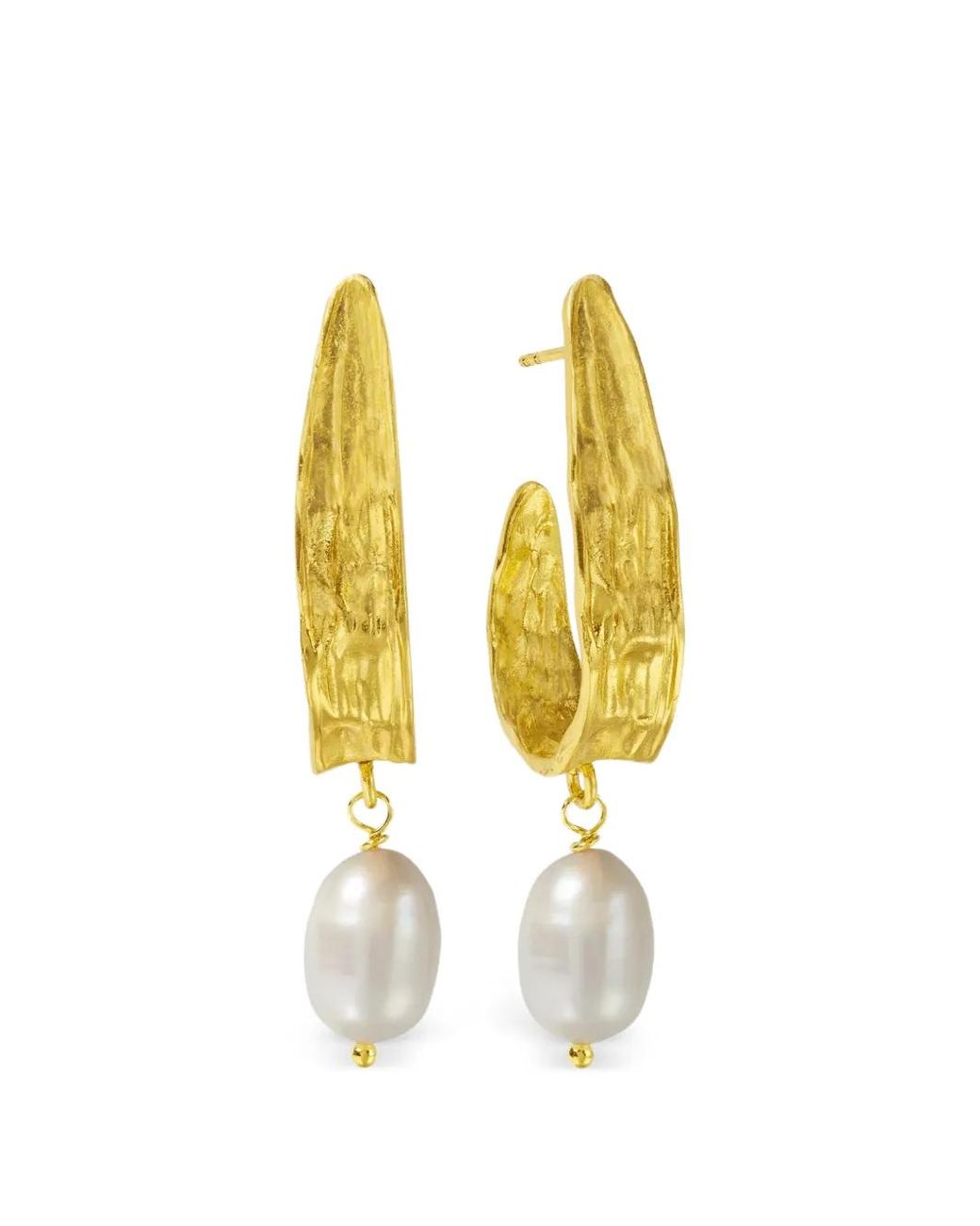 Ottoman Hands Metallic Judy Pearl Hoop Earrings