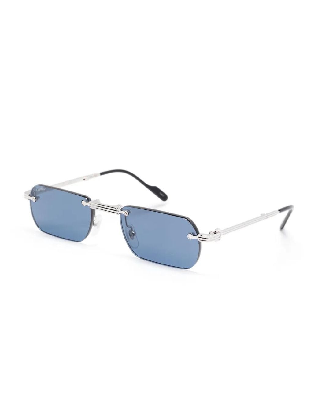 Cartier Blue Rectangle-Frame Sunglasses