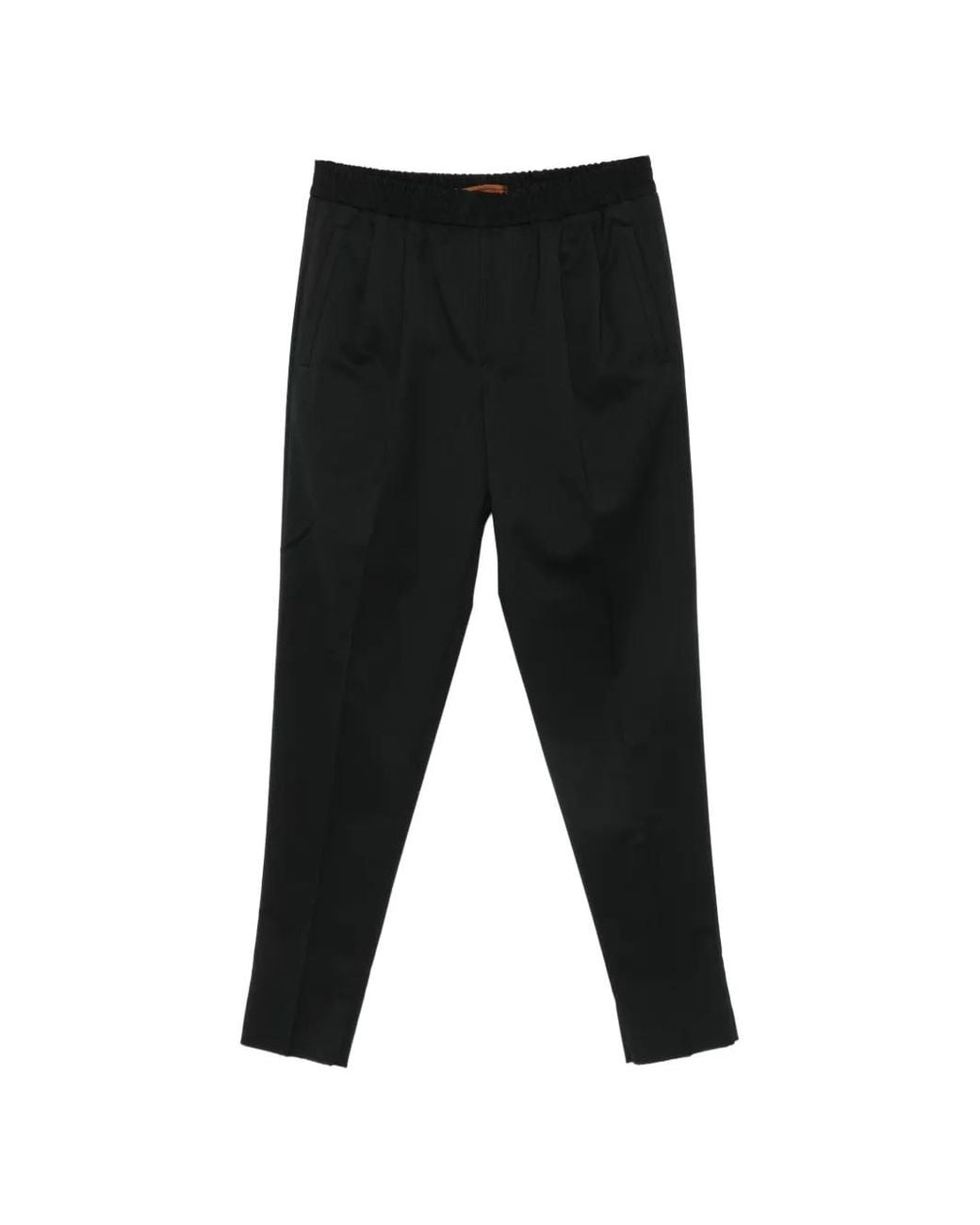 Zegna Black Pantalon Plissé À Taille Élastiquée for men