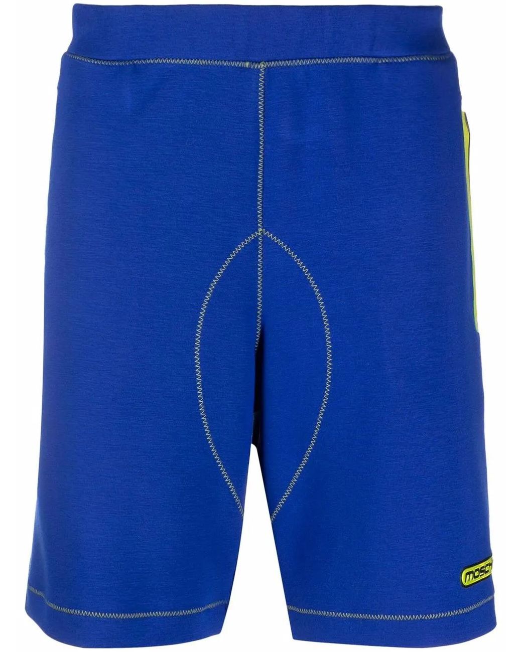 Moschino Blue Logo-Print Track Shorts for men