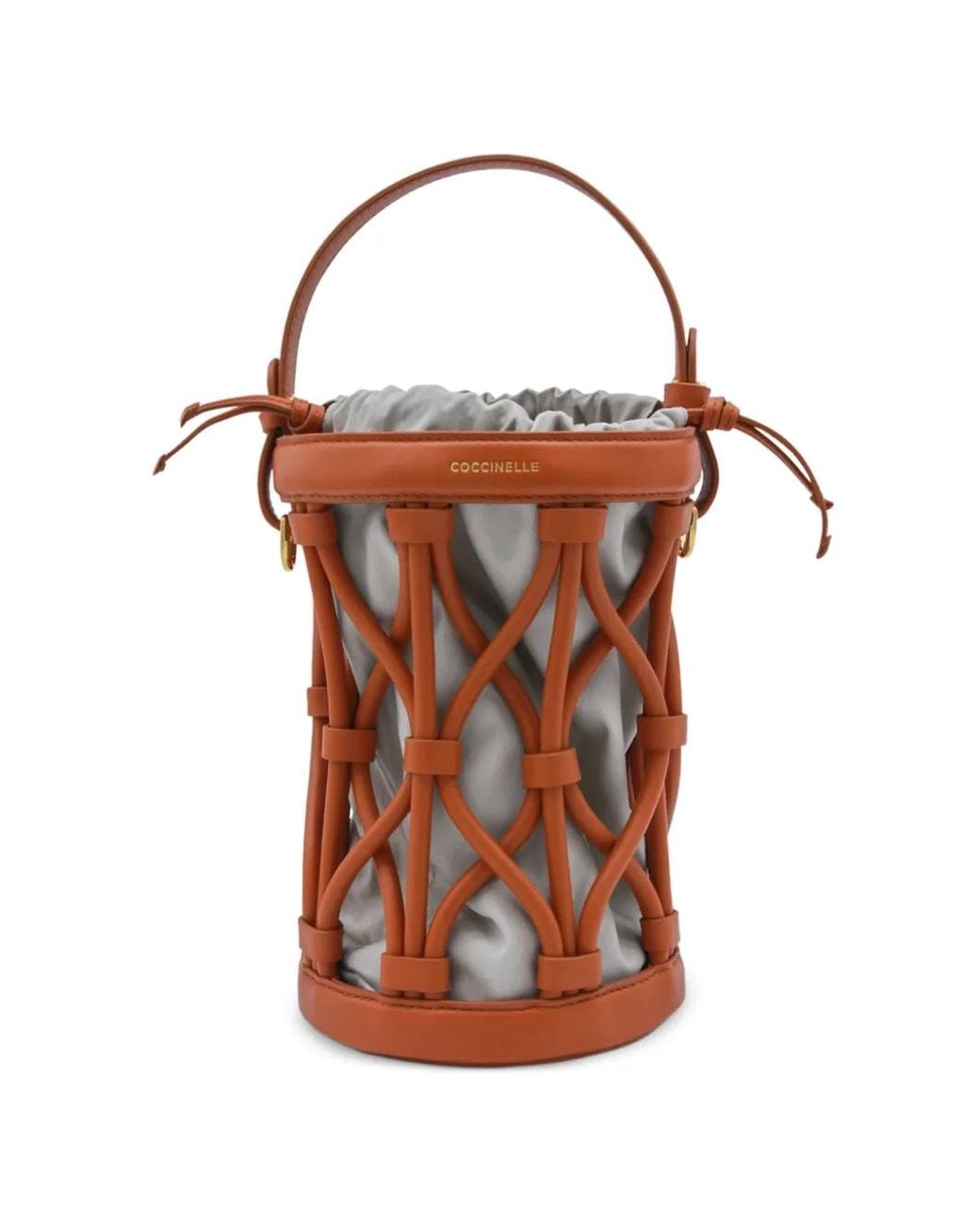 Coccinelle White Small Koi Leather Bucket Bag