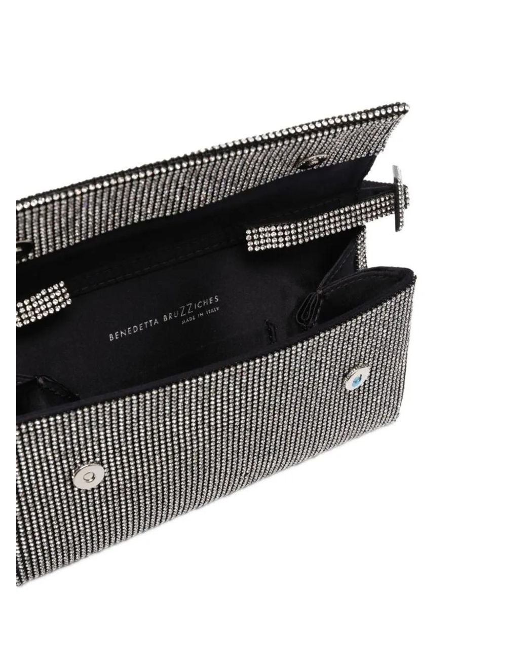 Benedetta Bruzziches Gray Vittissima Crystal-Embellished Shoulder Bag
