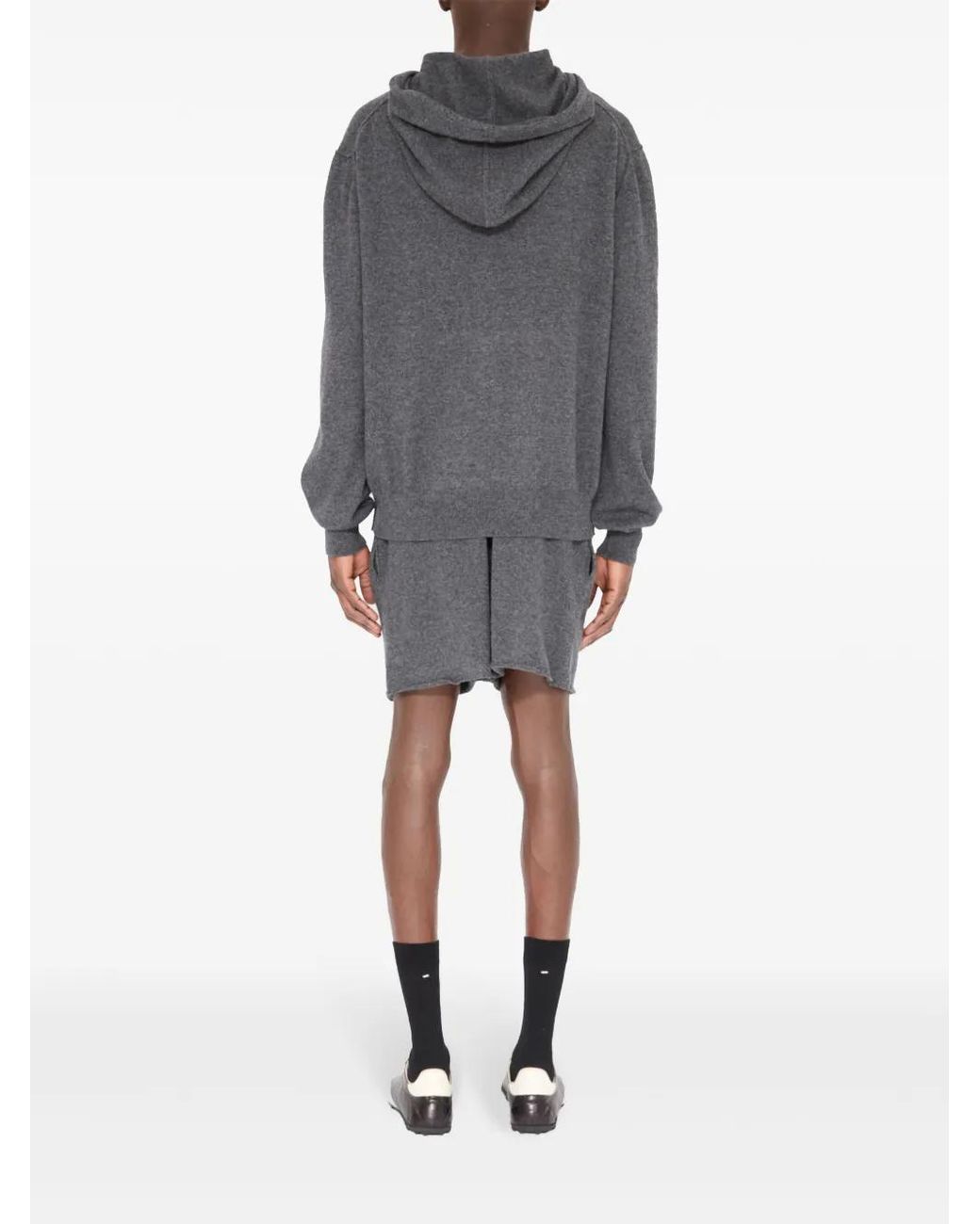 Maison Margiela Gray Brushed Zipped Hoodie for men