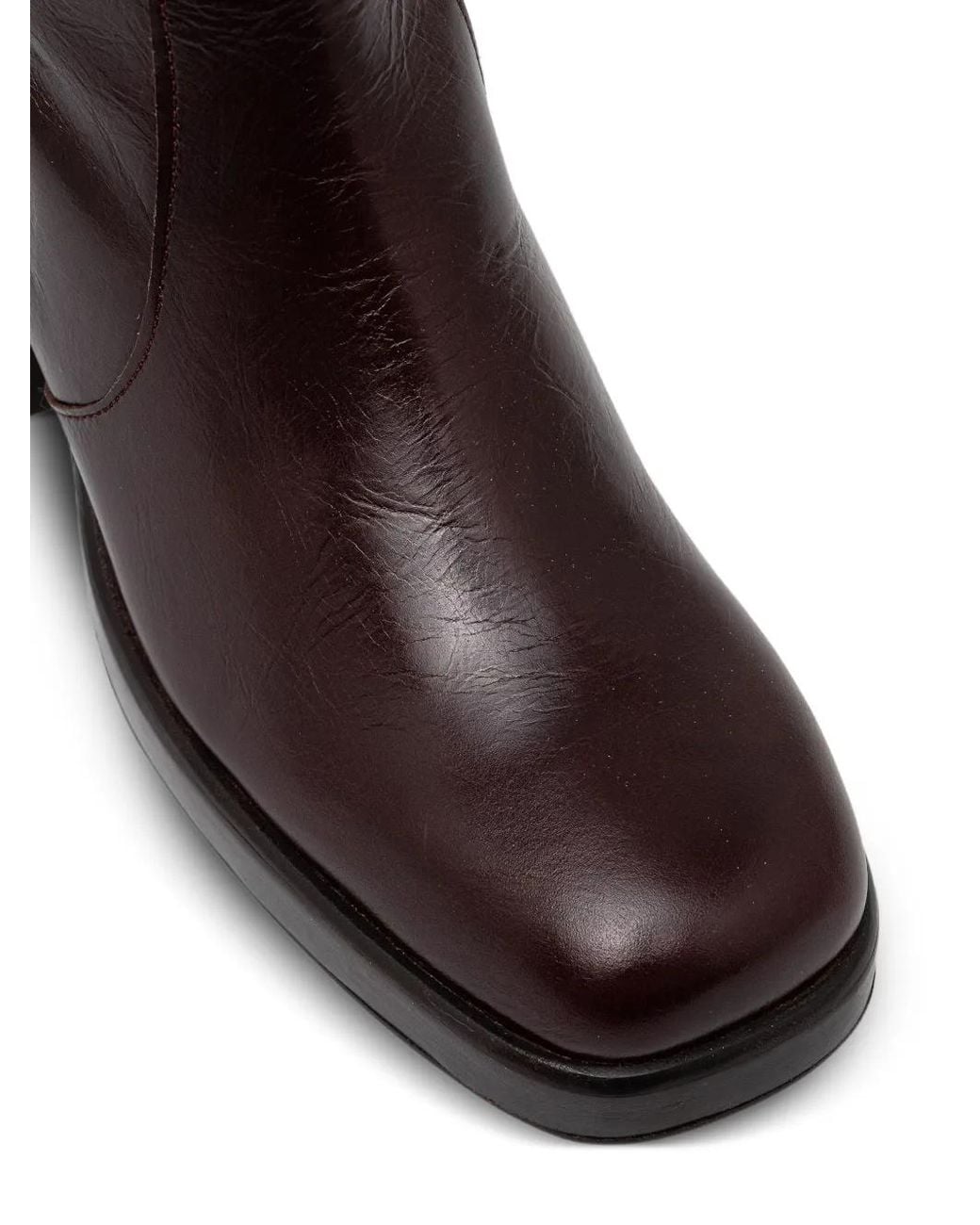 JONAK PARIS Brown Betina Crinkled-Leather Platform Boots