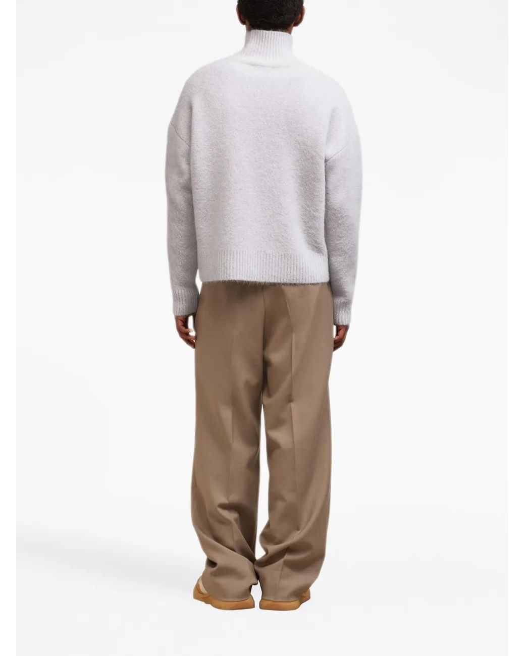 AMI White Ami De Coeur High Neck Jumper
