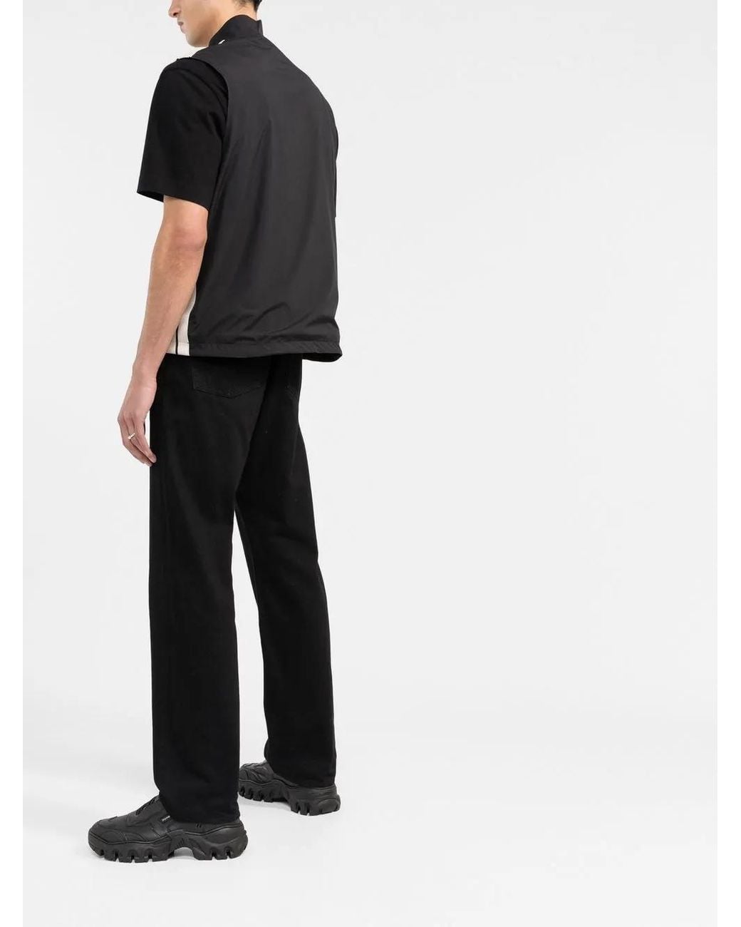 Palm Angels Black Logo-Print Zip-Front Jacket for men
