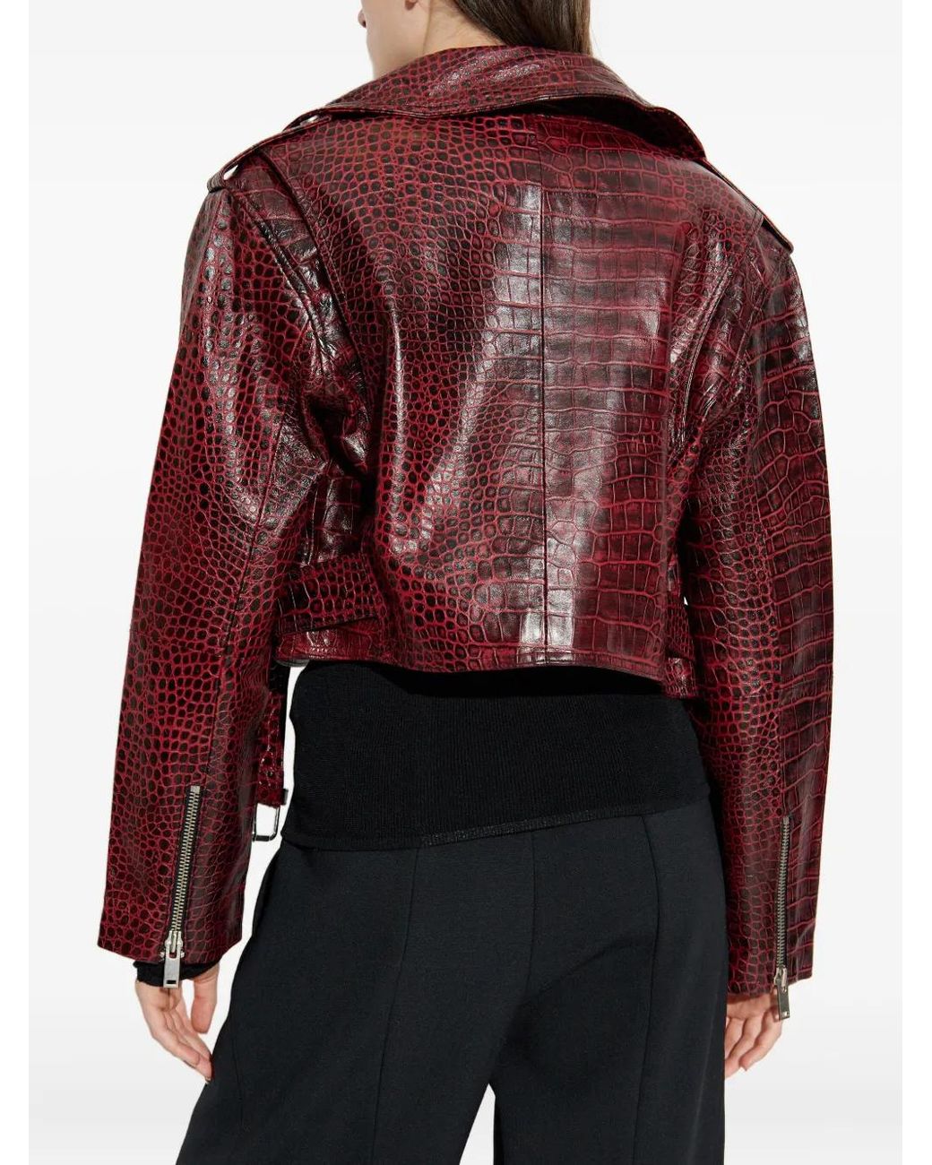 Chaqueta Gzbasilia Con Efecto De Piel De Cocodrilo Gestuz de color Red