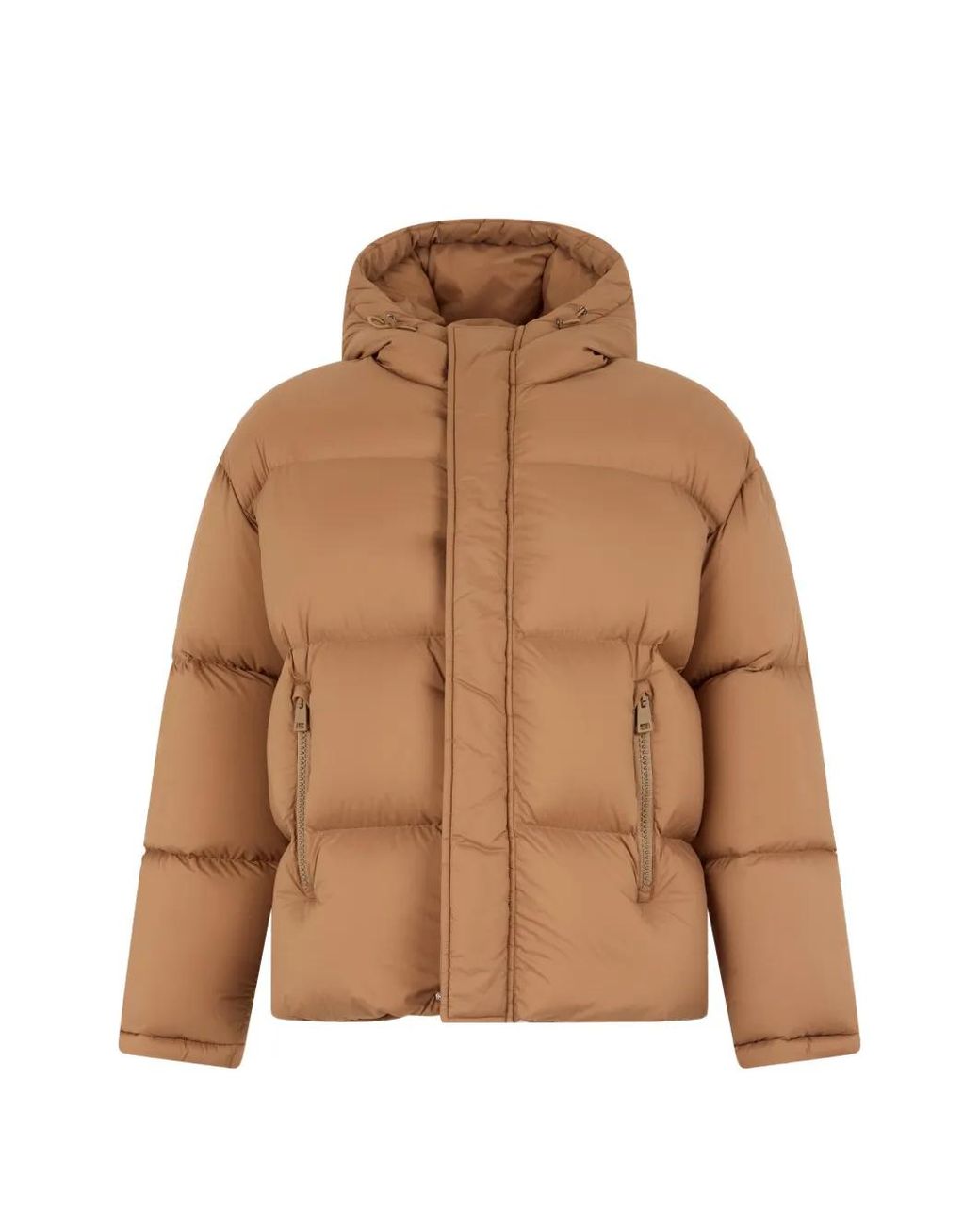 Herno Brown Quilted Hooded Jacket for men