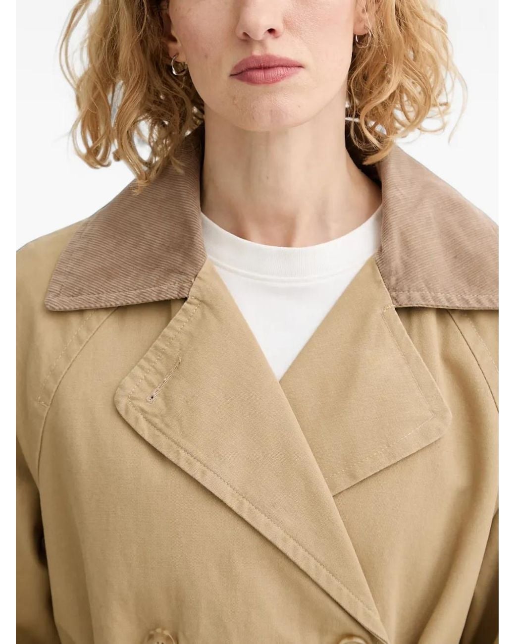 Levi's Natural Bree Double-Breasted Trench Coat