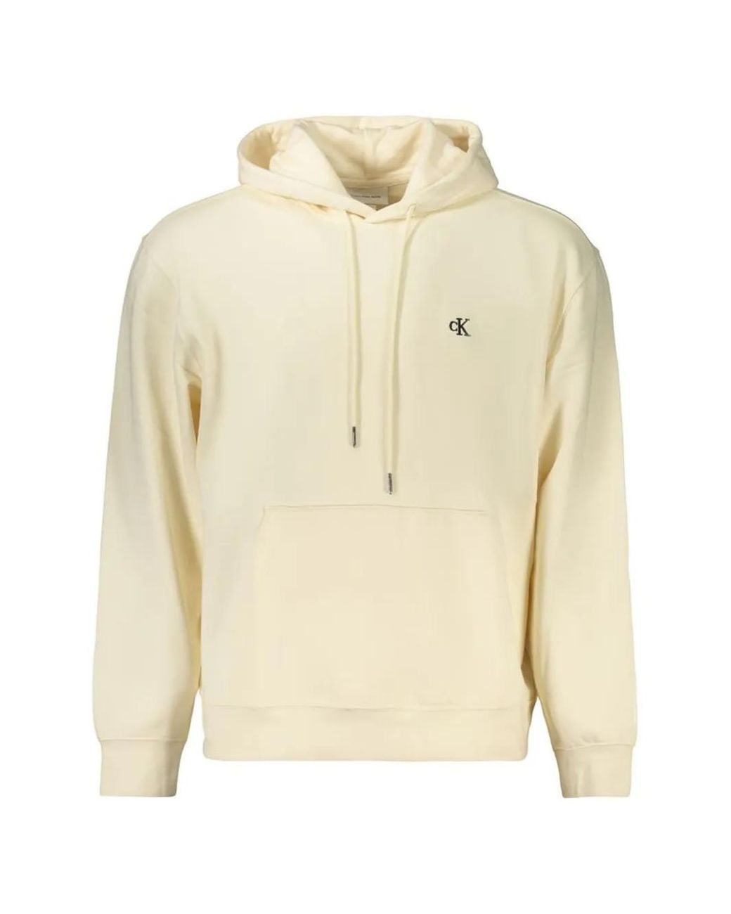 Calvin Klein Natural Terry Logo-Embroidered Drawstring Hoodie for men