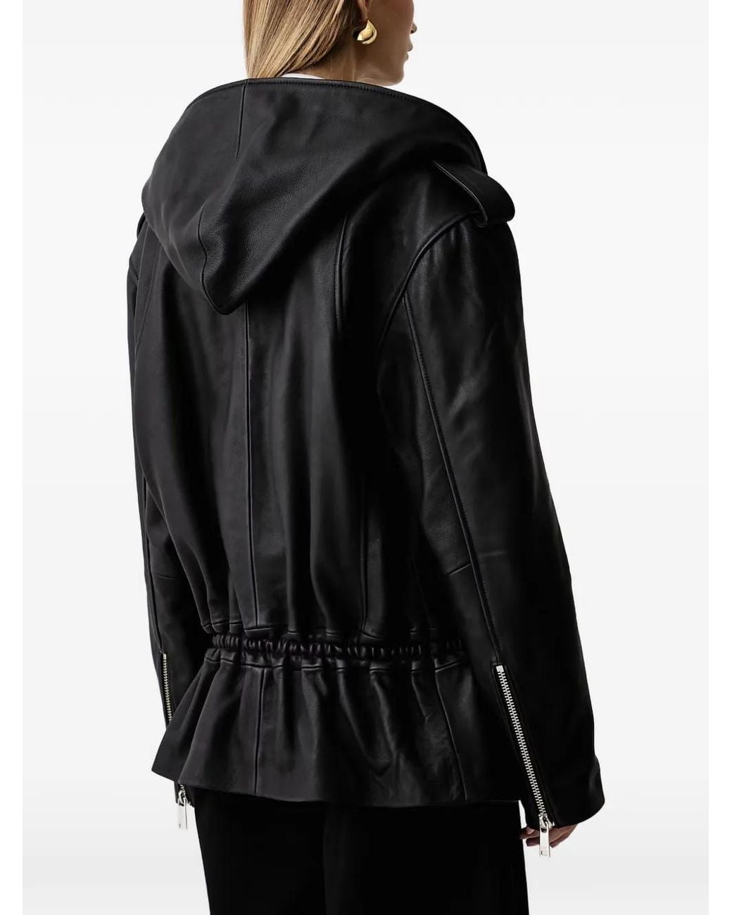 Gestuz Black Hooded Belted Jacket