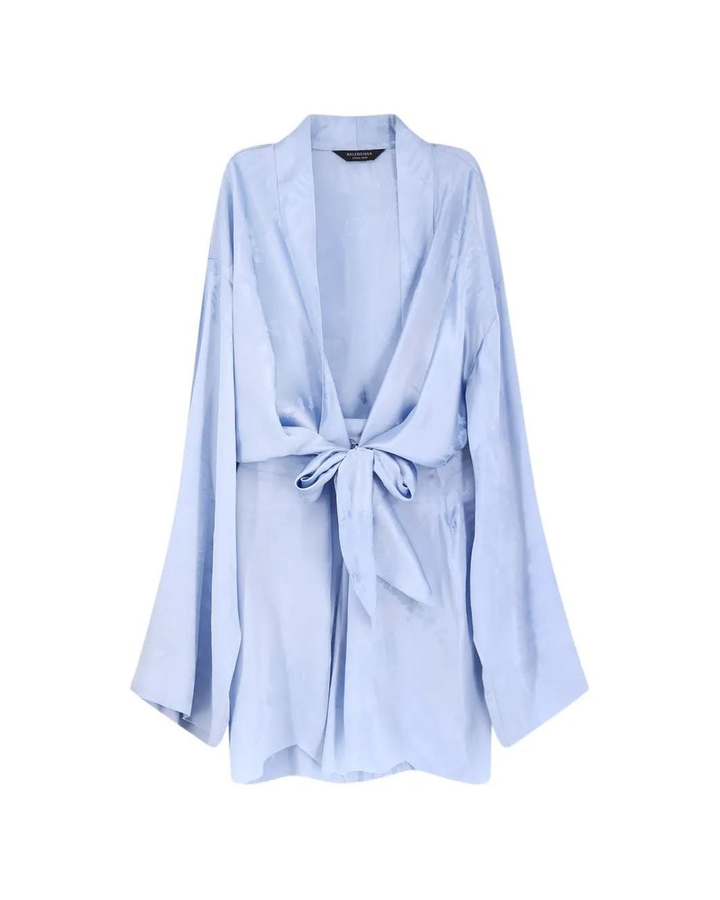 Balenciaga Blue Wrap Silk Mini Dress