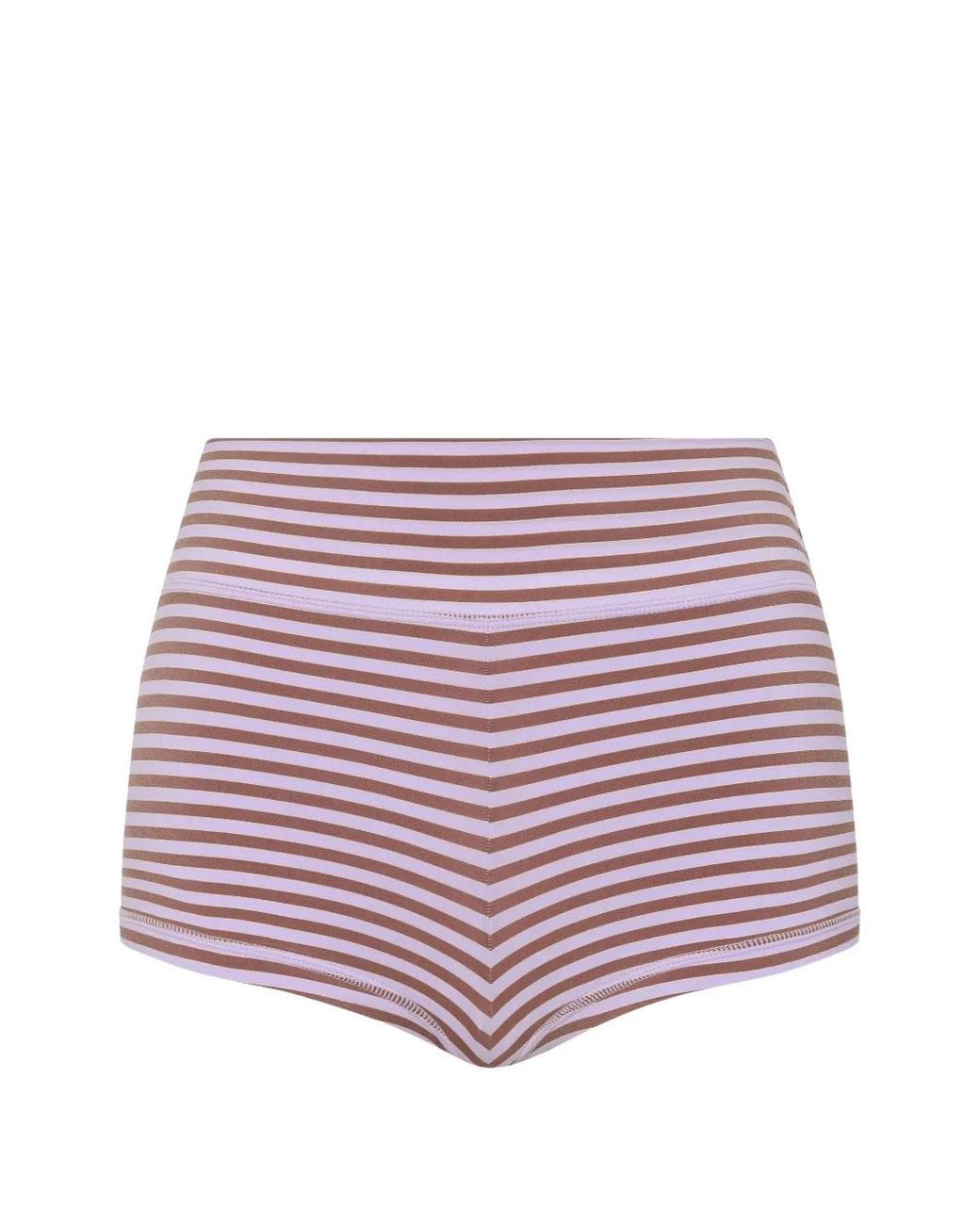 The Upside Red Miami Fox Striped Bikini Shorts
