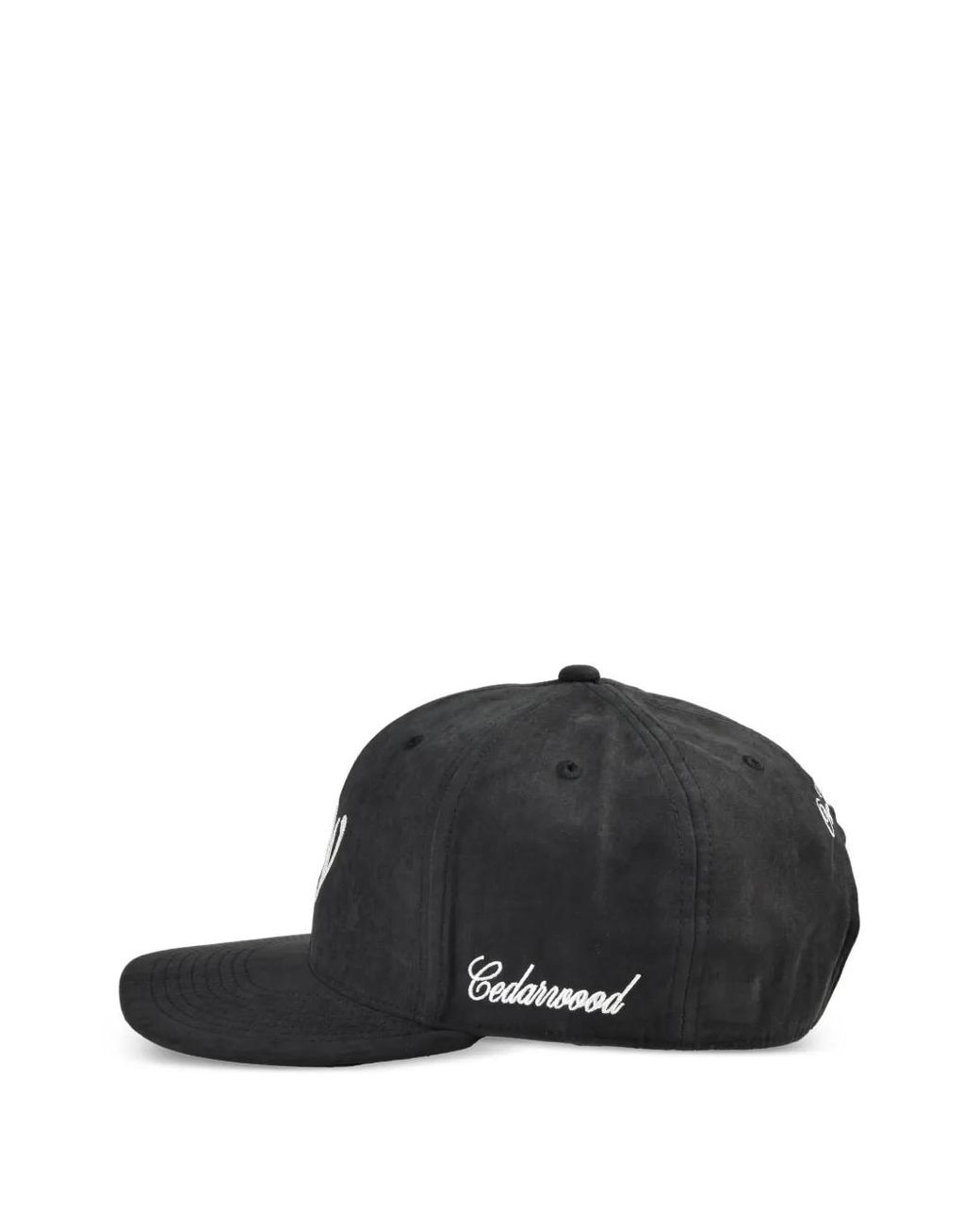 CEDARWOOD Black Logo-Embroidered Snapback Baseball Hat for men