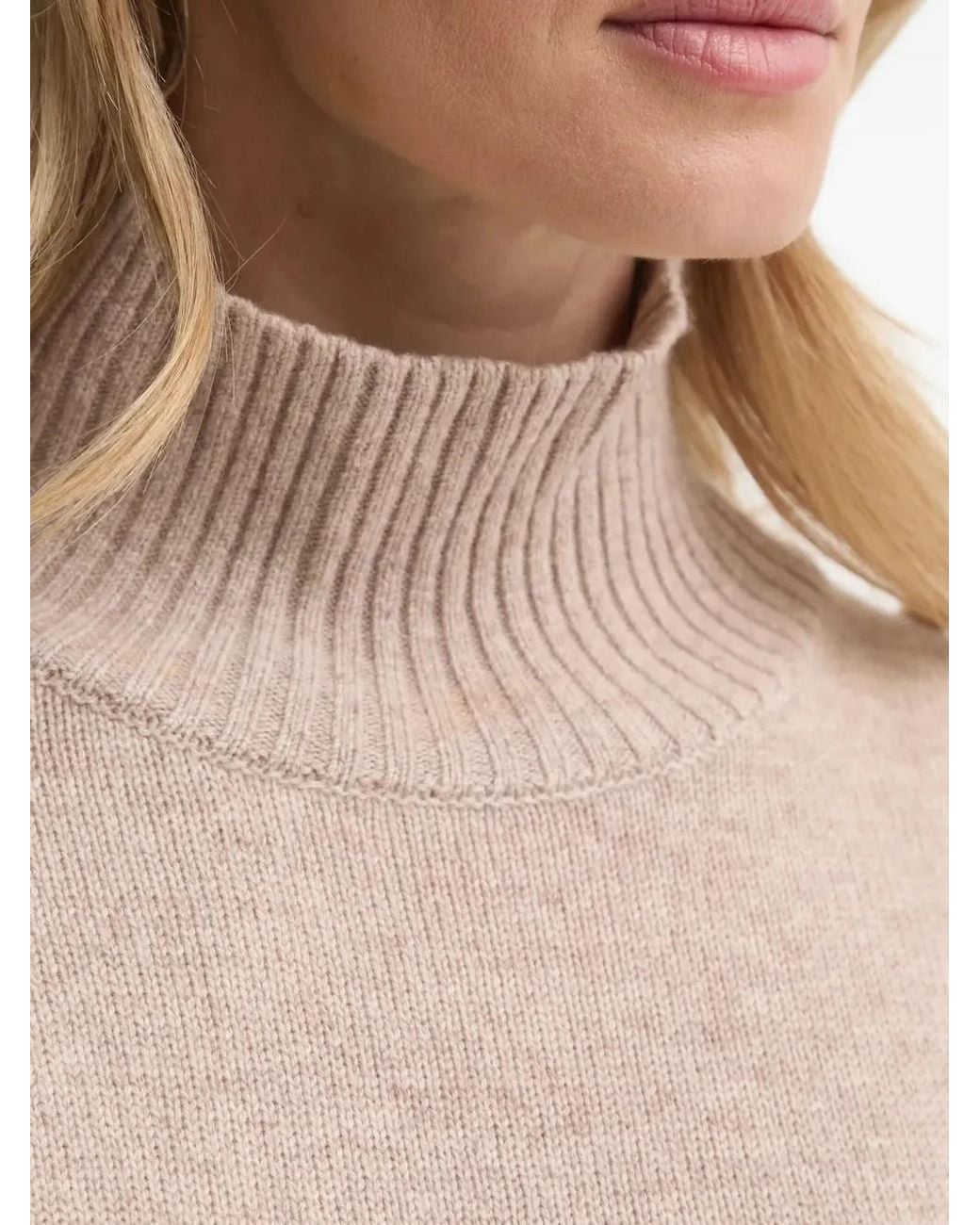 Gestuz Natural Turtleneck Balloon-Sleeve Sweater