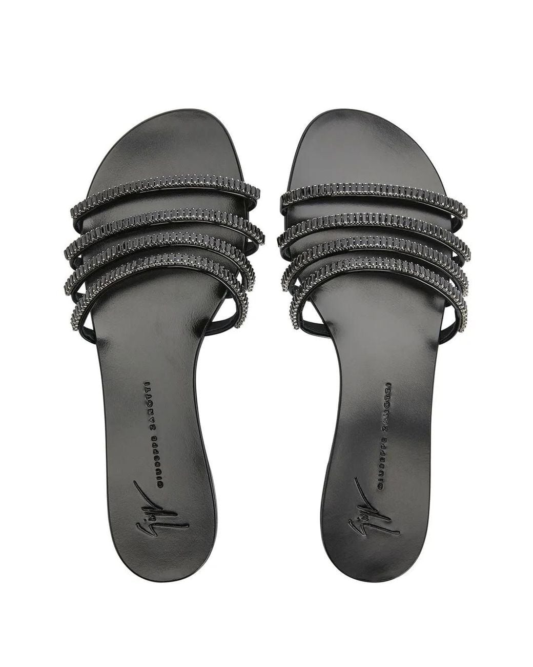 Giuseppe Zanotti Black Iride Crystal-Embellished Sandals