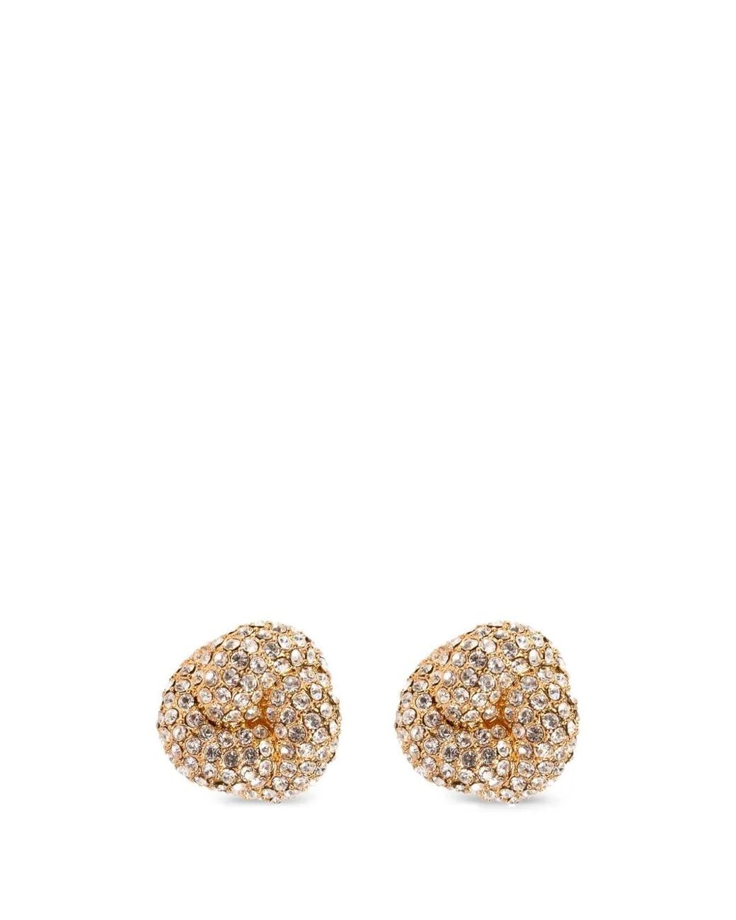 Self-Portrait Metallic Crystal-Embellished Knot Earrings