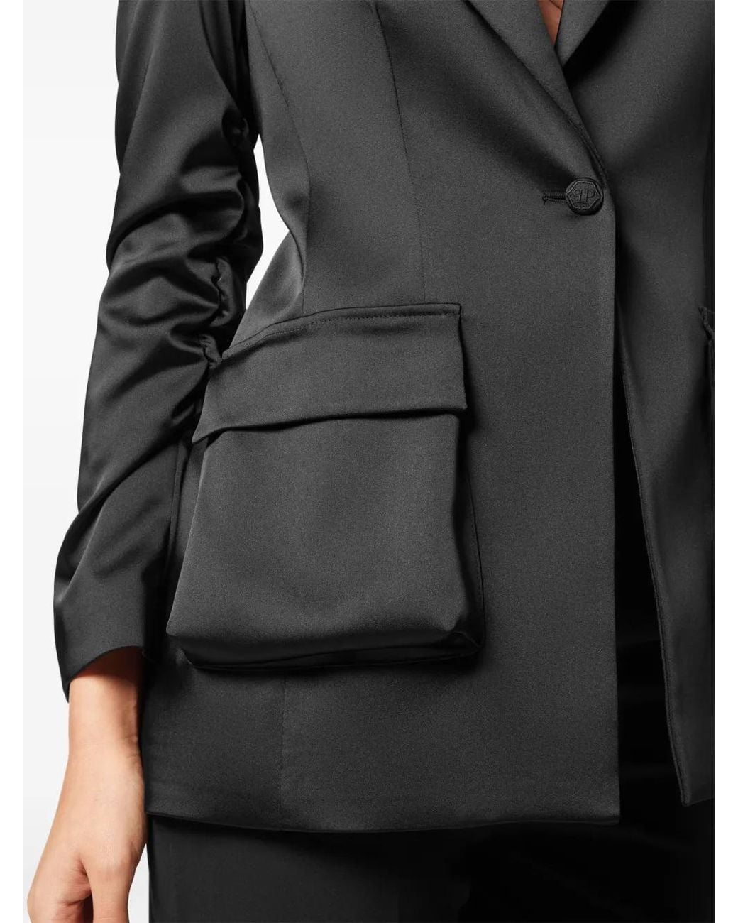 Philipp Plein Black Basic Superheroine Blazer
