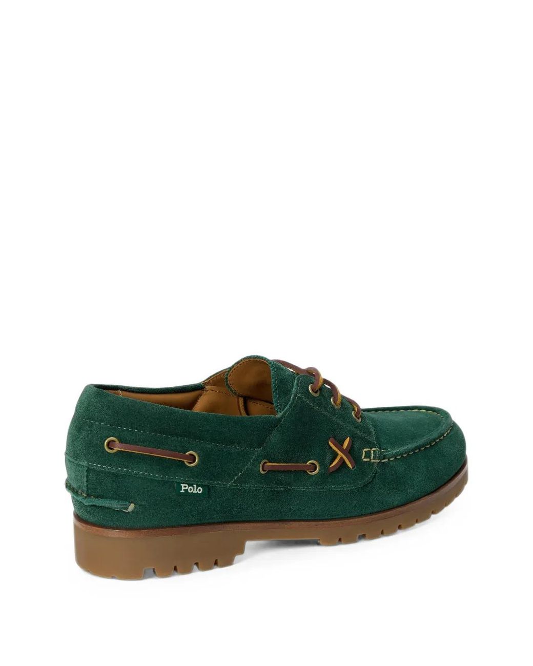 Polo Ralph Lauren Green Chaussures Bateau Ranger En Daim for men
