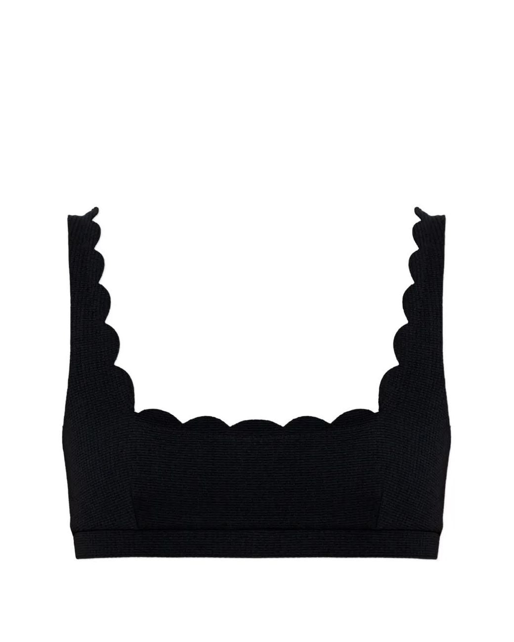 Marysia Swim Black Mini Palm Springs Scalloped Bikini Top