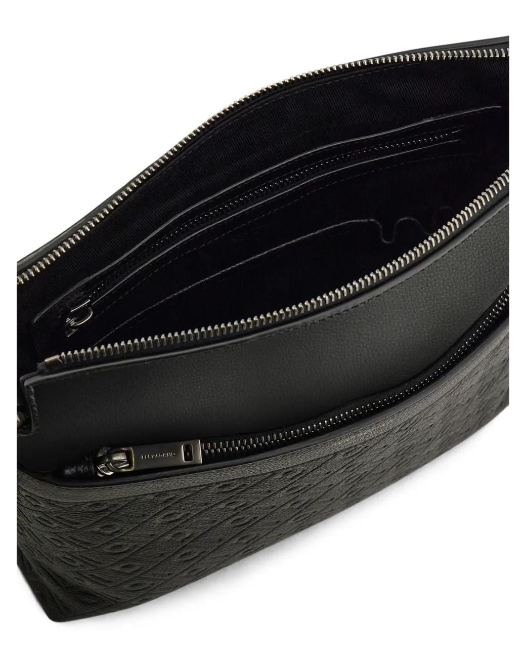 Borsa Messenger Con Monogramma di Ferragamo in Black da Uomo