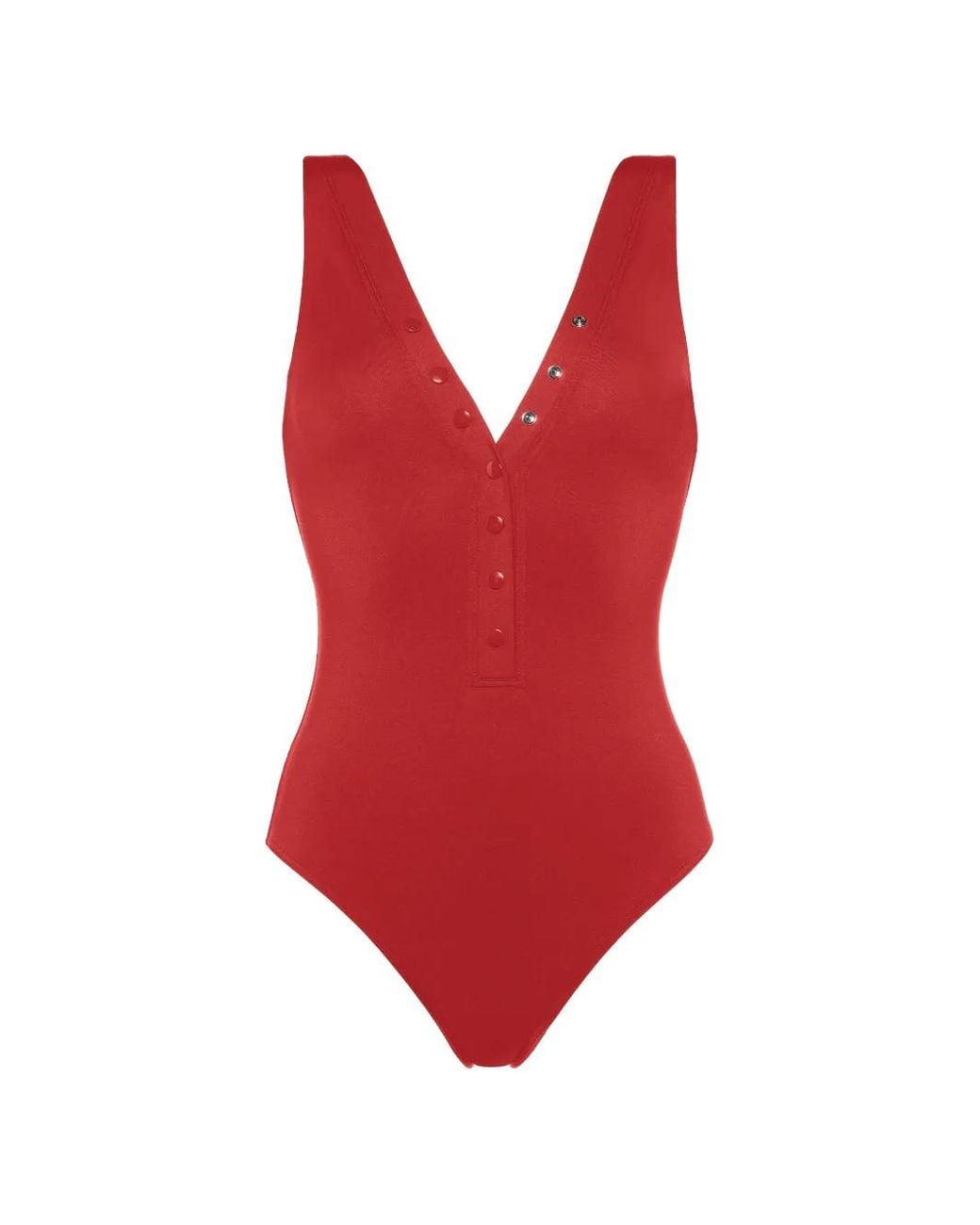 Eres Red Icône Button-Down Swimsuit