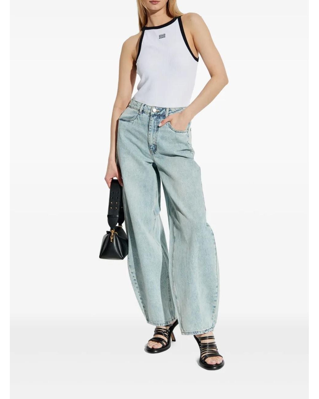 Gestuz Blue Logo-Patch Jeans