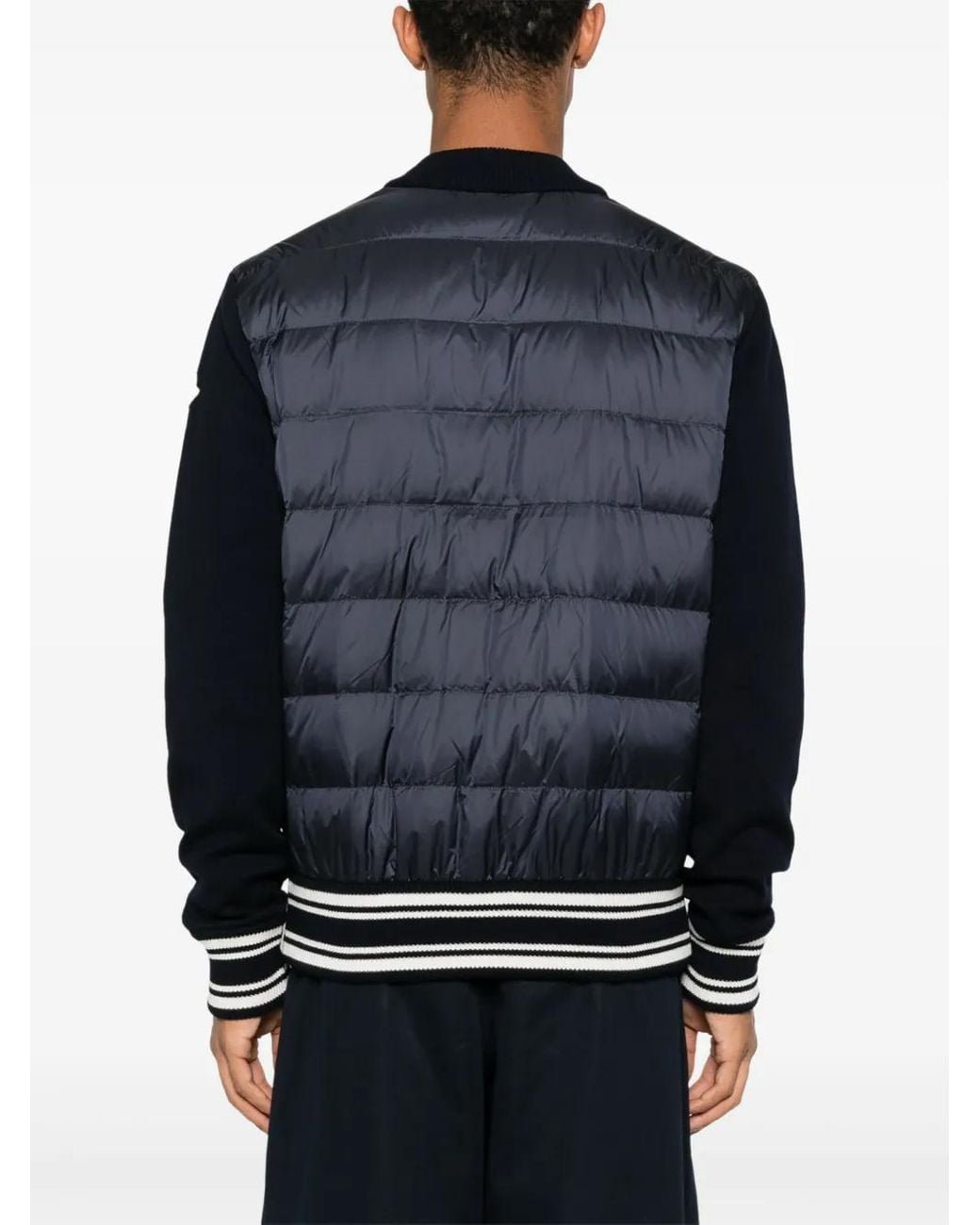 Moncler Black Contrast-Panel Cardigan for men