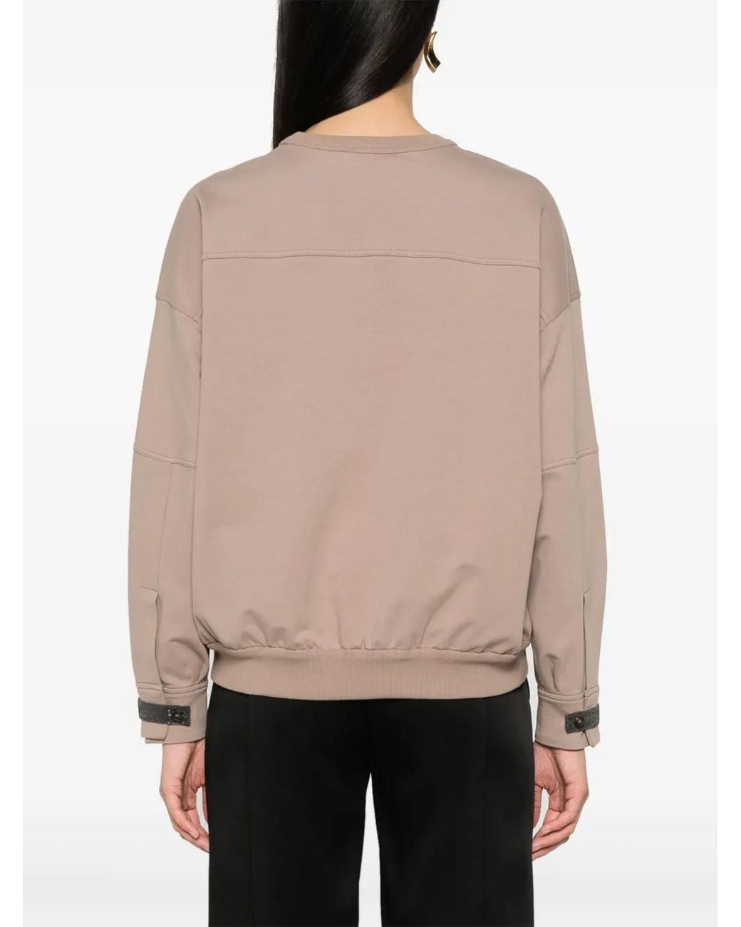 Brunello Cucinelli Natural Monili-Chain Sweatshirt