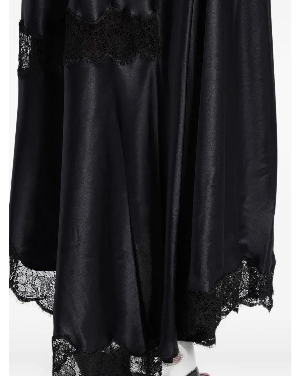 Isabel Marant Blue Lace-Trim Asymmetric Skirt