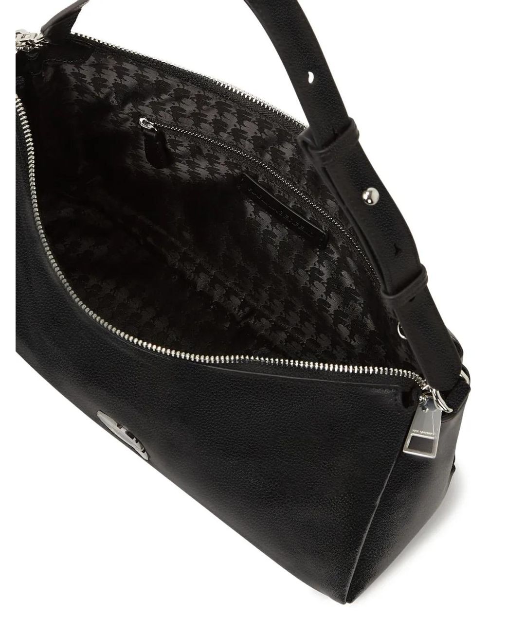 Karl Lagerfeld Black Ikon Pebbled Shoulder Bag