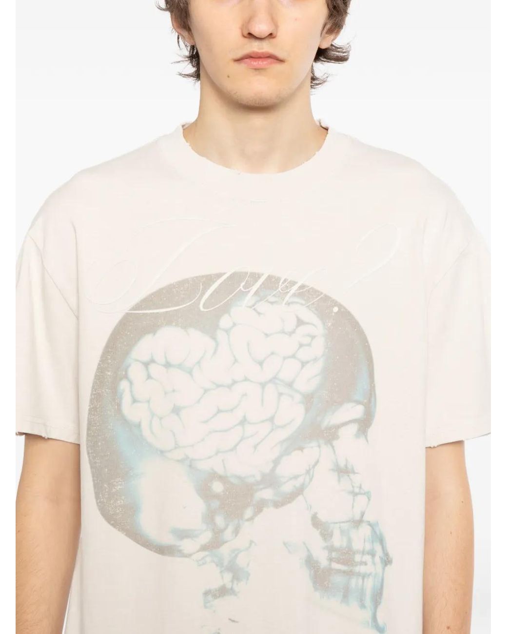 WARMAN White Skull-Print T-Shirt for men