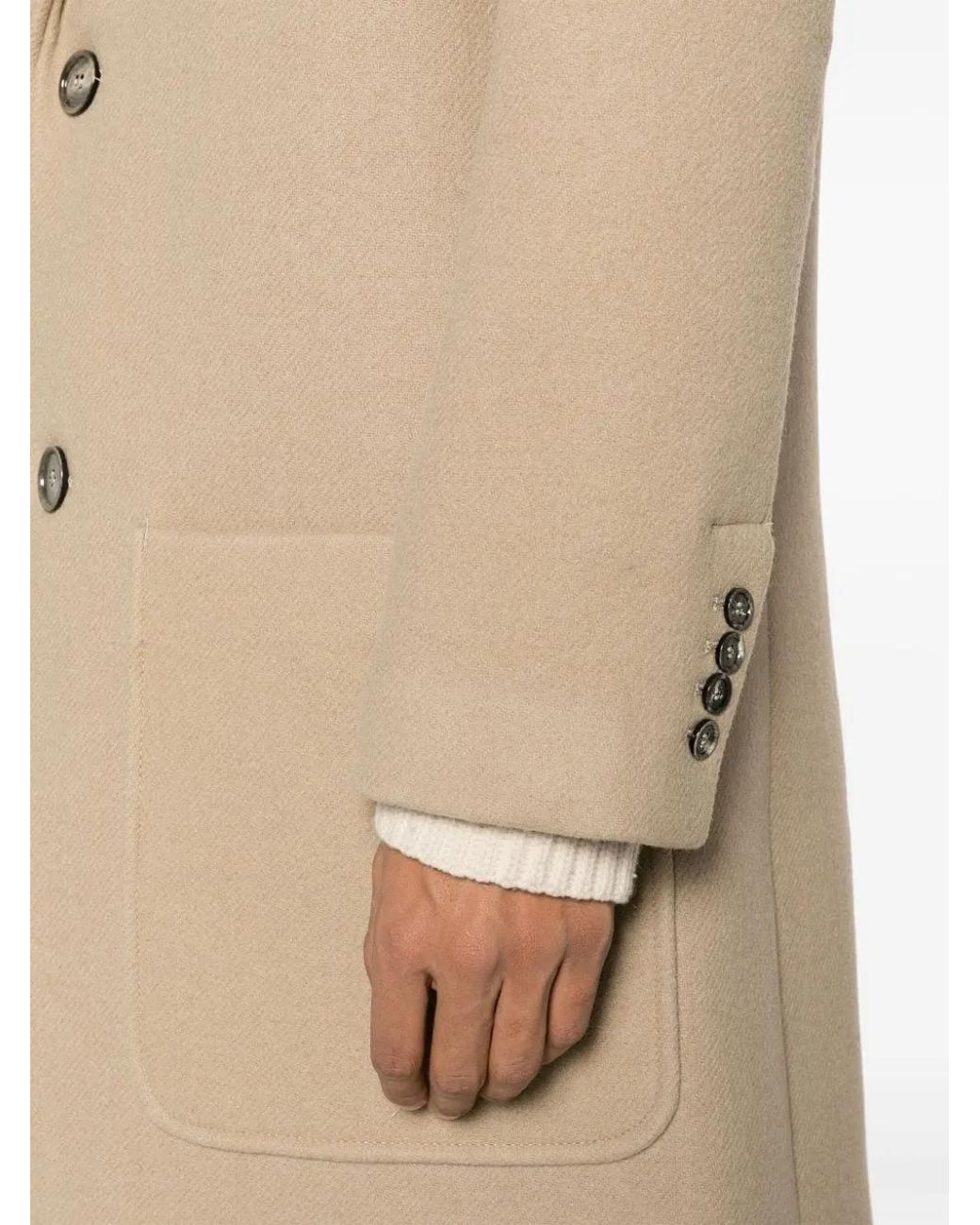 AMI Natural Ami Paris Wool Singlebreasted Coat for men