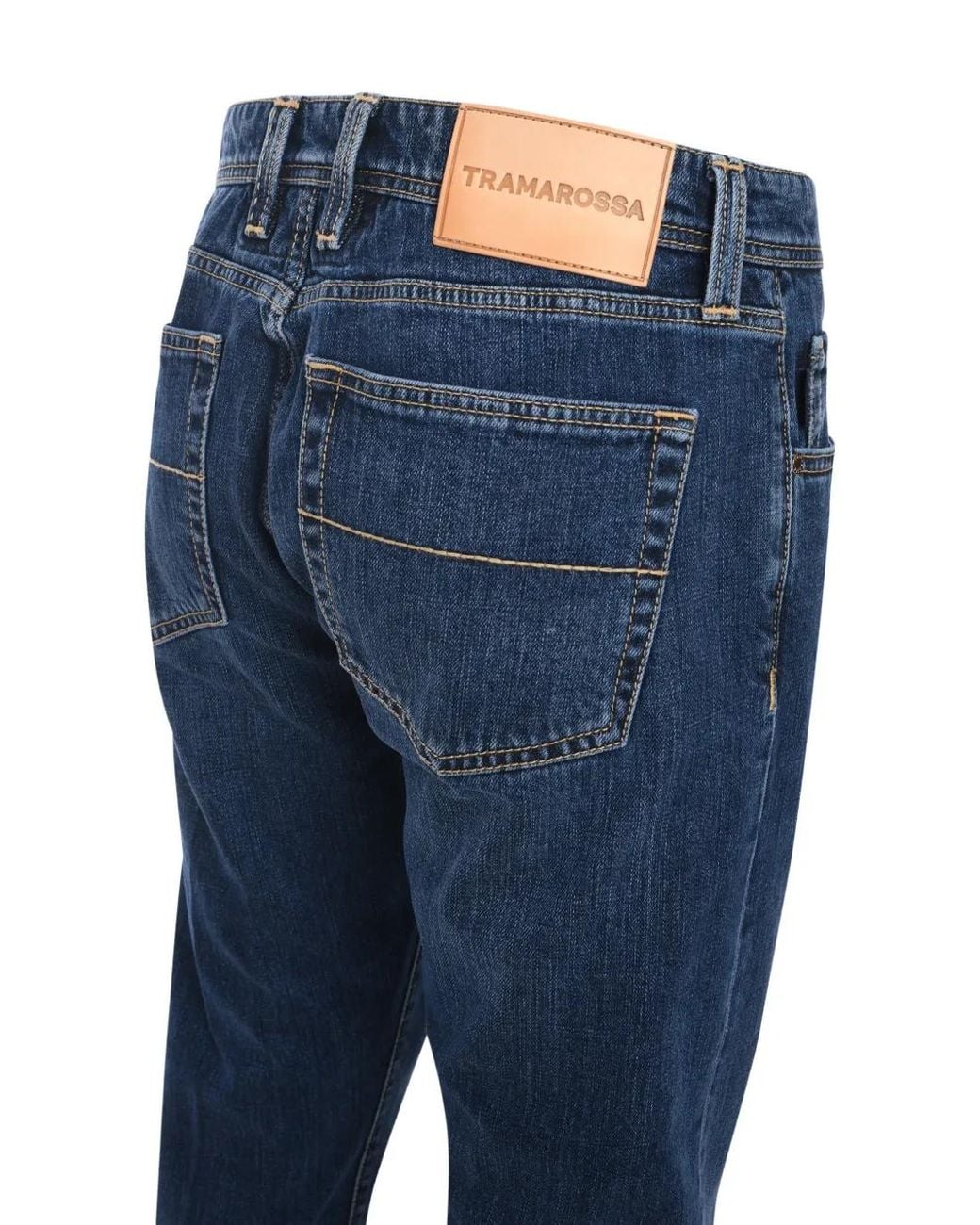 Sartoria Tramarossa Blue Logo-Patch Jeans for men